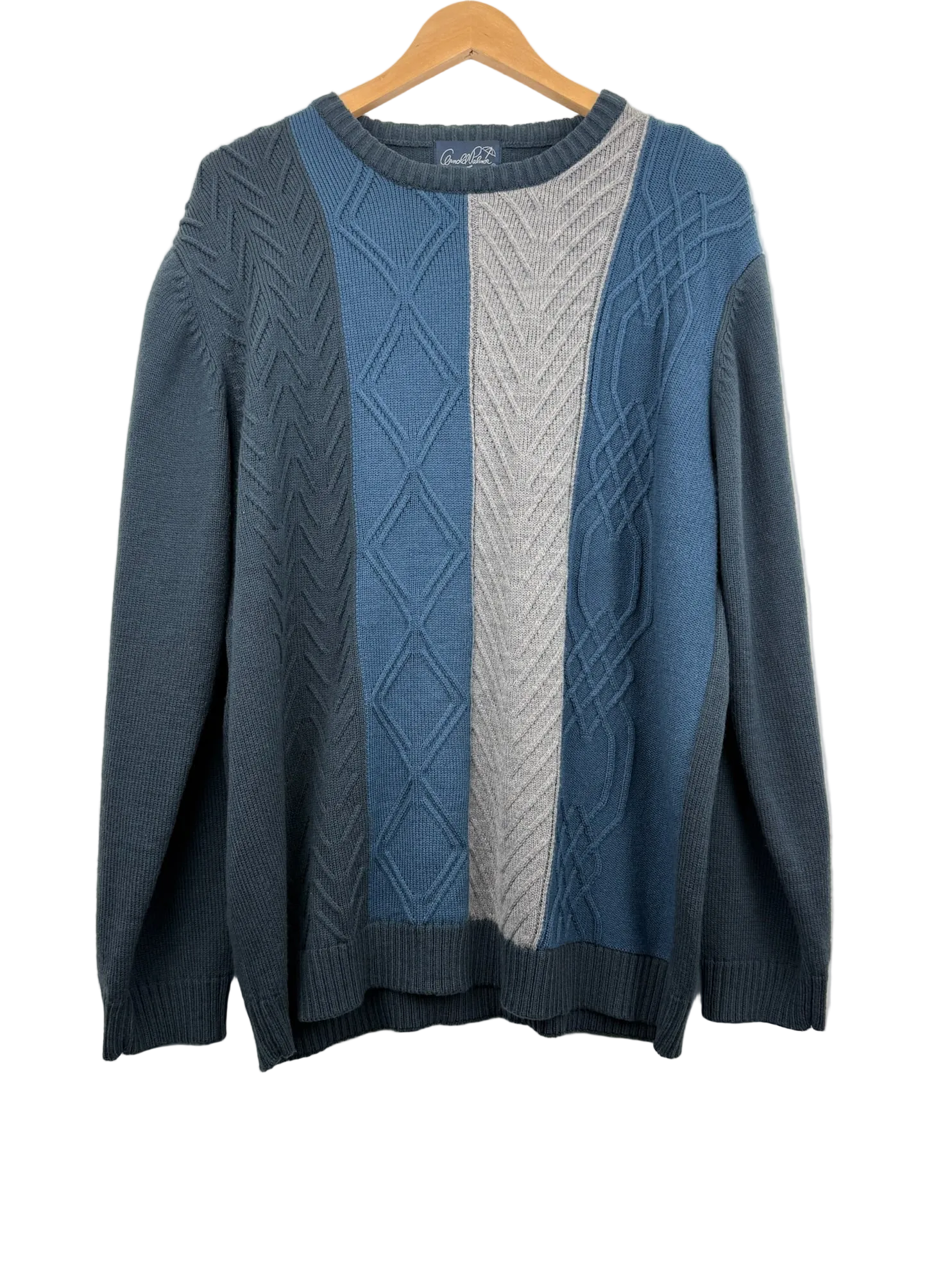 11-99-CH Navy, Blue and Grey Longsleeve Knit Sweater