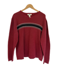 11-134-CH Red V-Neck Knit Sweater