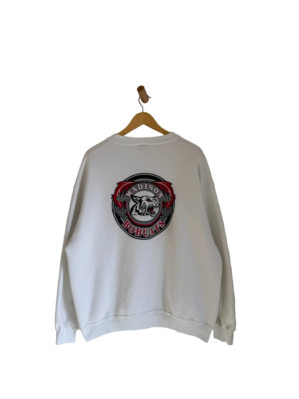 3A-101-CH White Madison Bobcats Crewneck