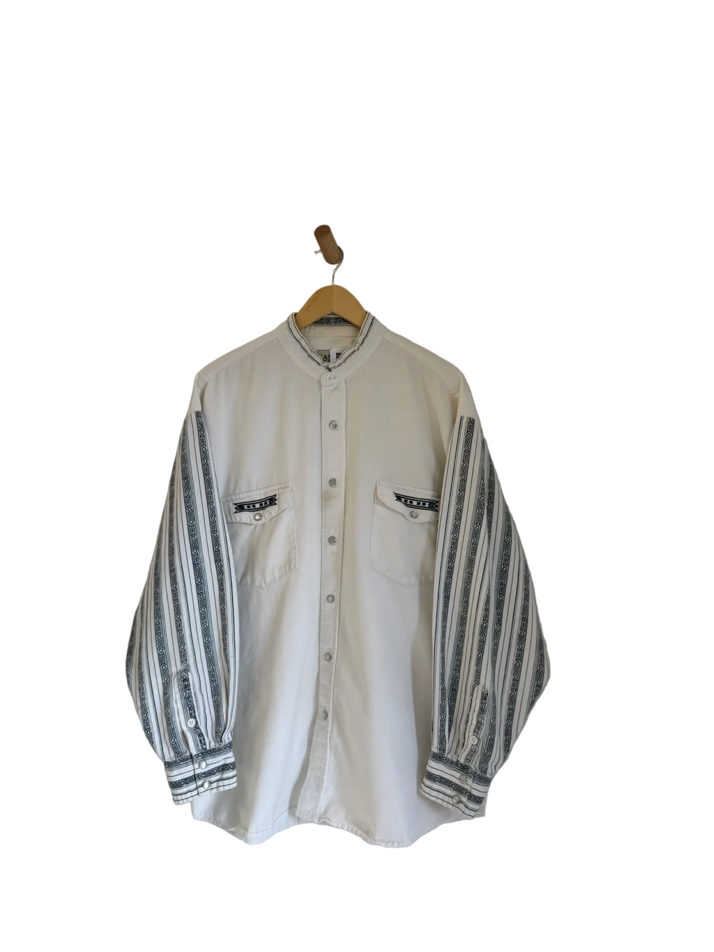 3A-99-CH White Patterned Button Up