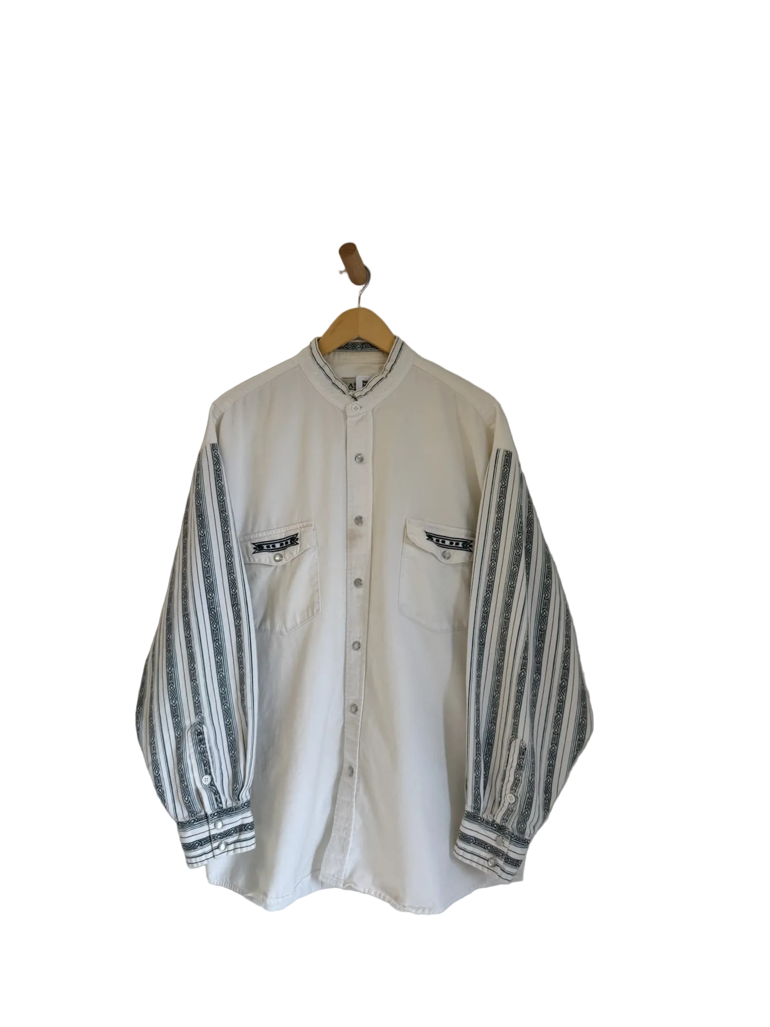 3A-99-CH White Patterned Button Up