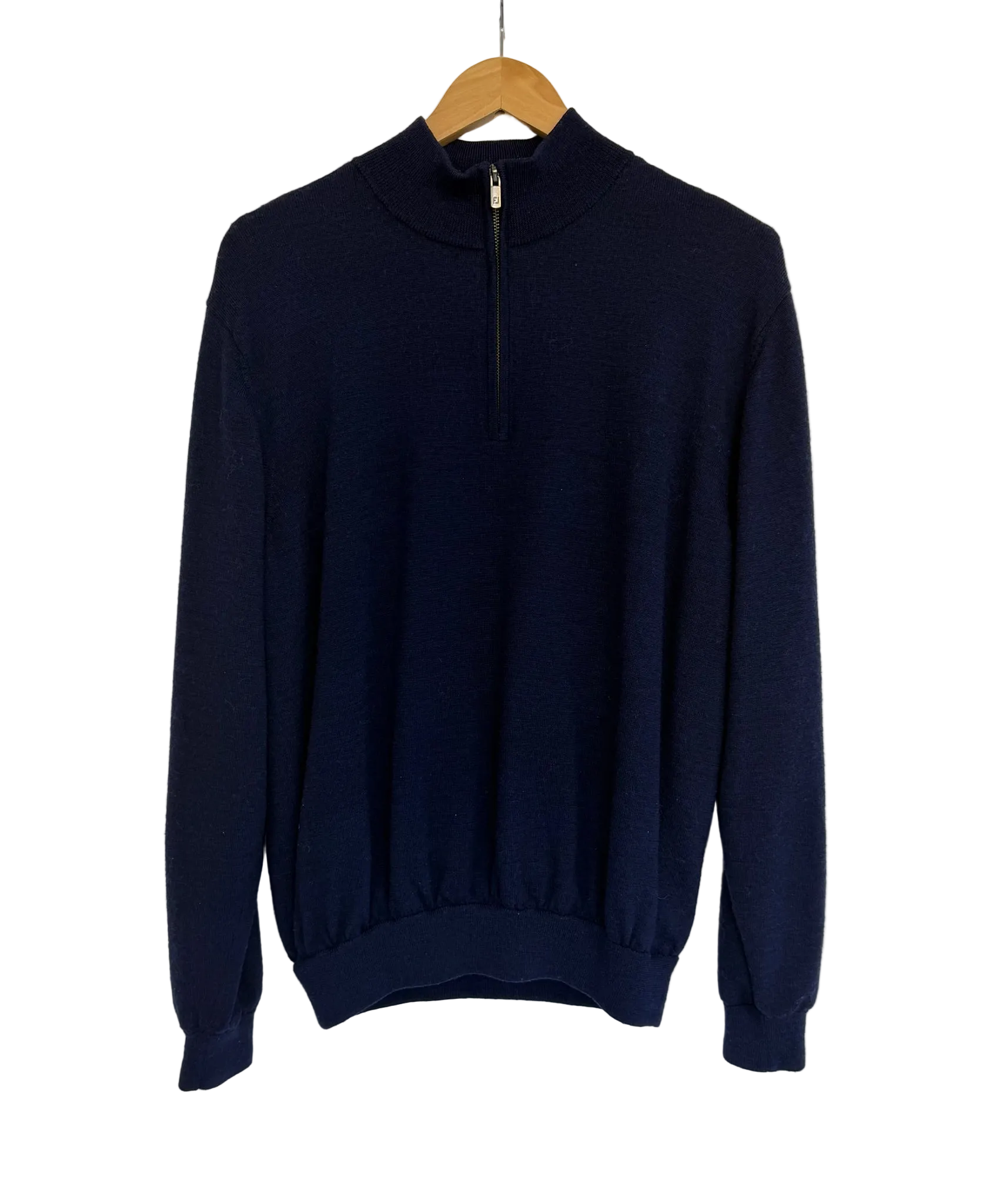 11-91-CH Navy Quarter Zip Knit Sweater