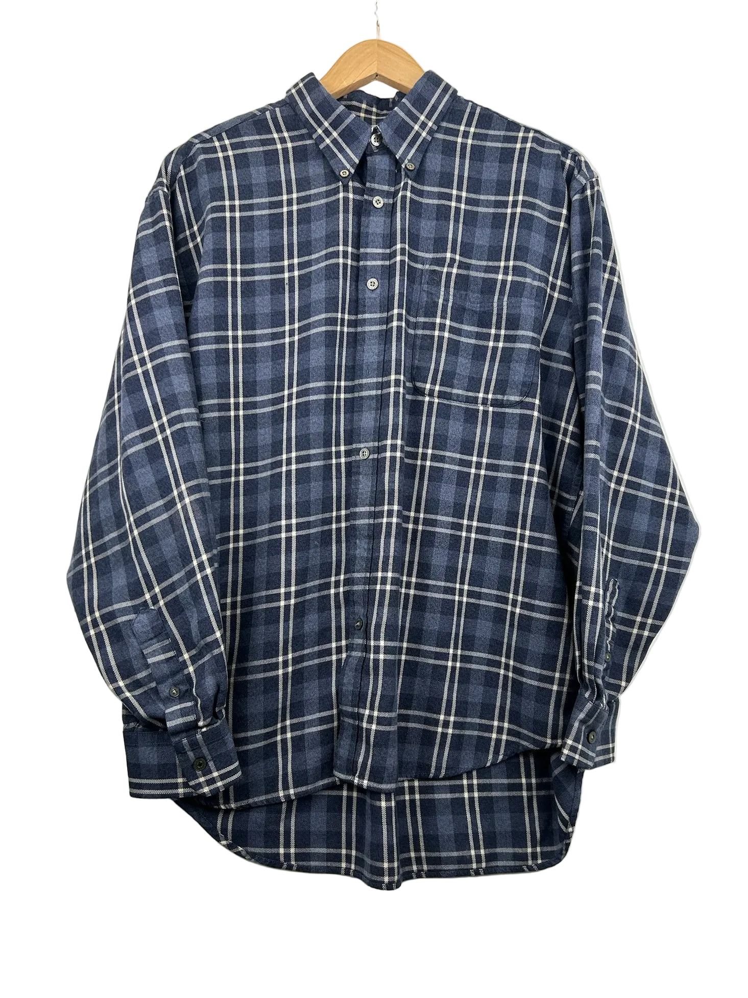 11-61-CH Blue and White Plaid Longsleeve Button Up