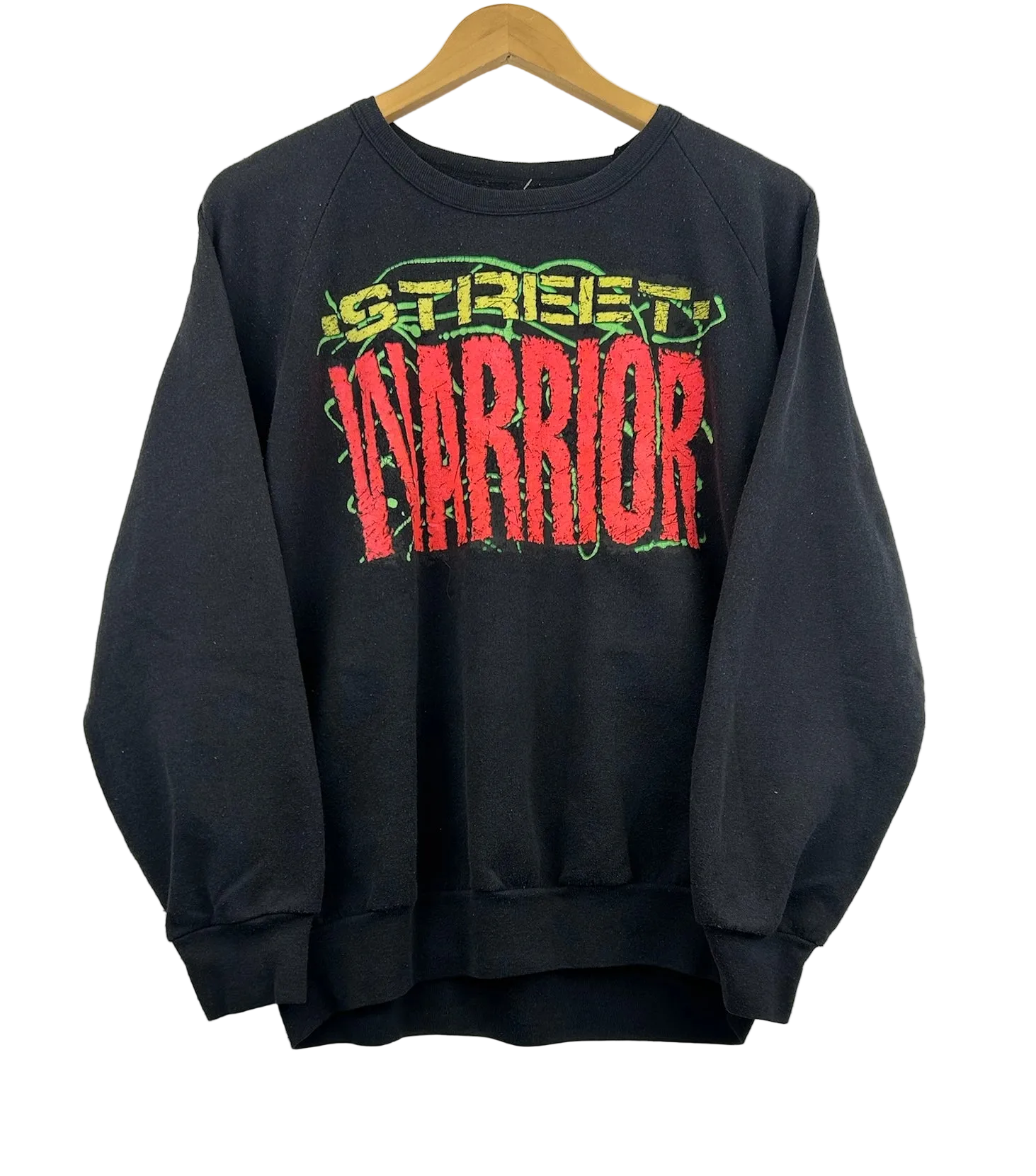 11-530-CH Black Street-Warrior Neon Graphic Crewneck