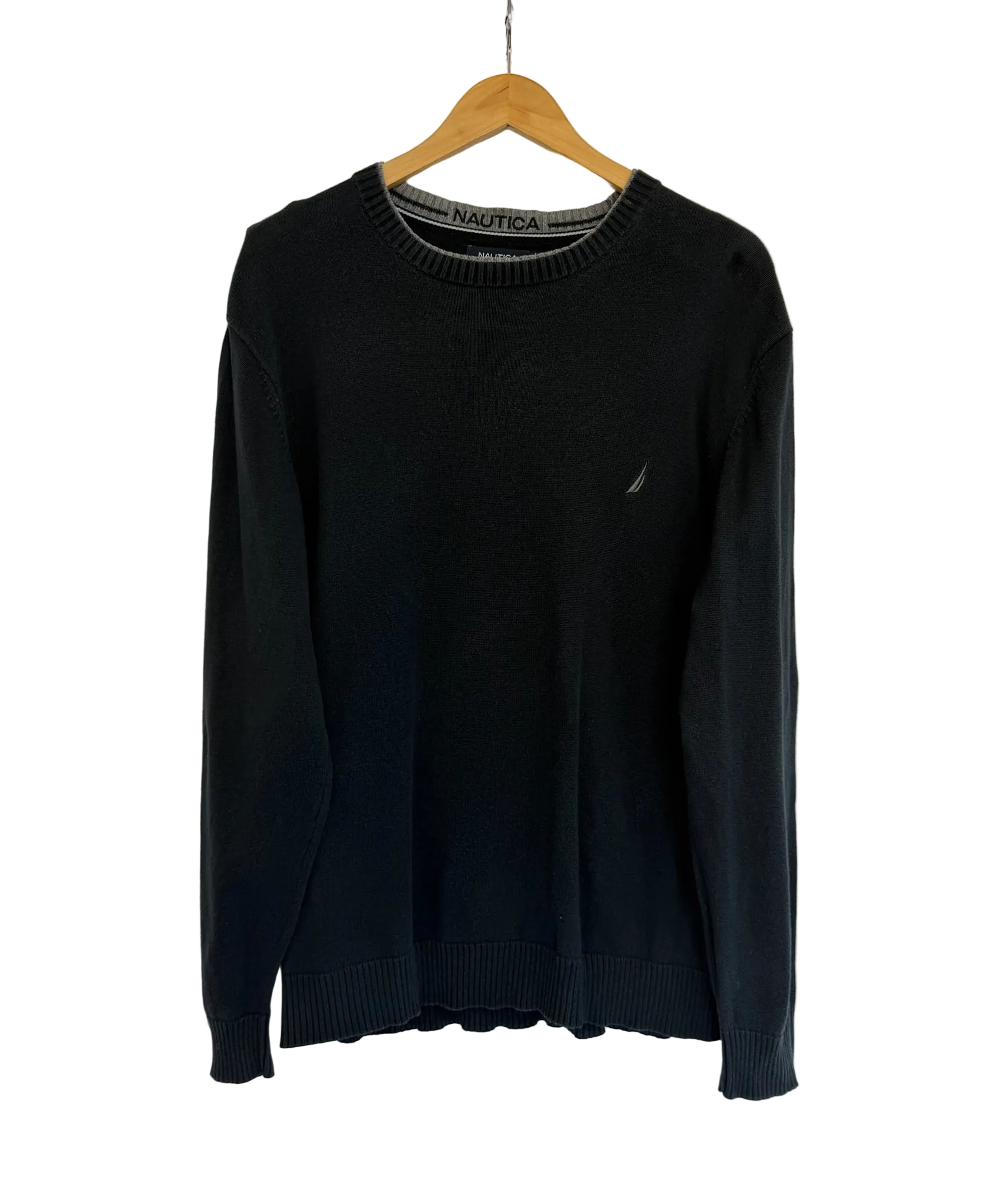 11-8-CH Black Long sleeve Knit Sweater