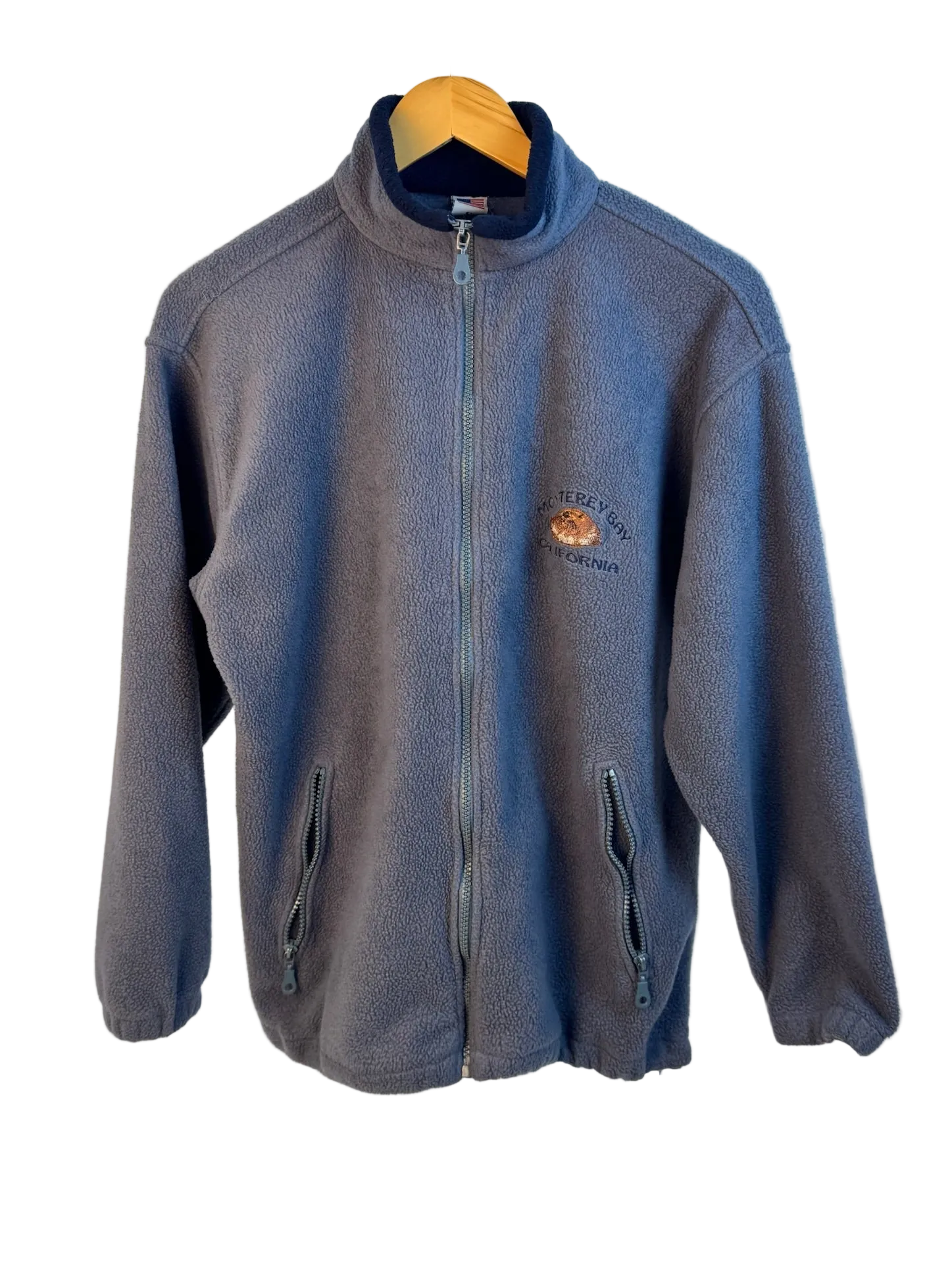 11-79-CH Grey and Navy Zip Up Fleece