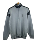 11-92-CH Grey Quarter Zip Knit Sweater