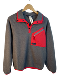 11-131-CH Grey and Red Fleece Pullover