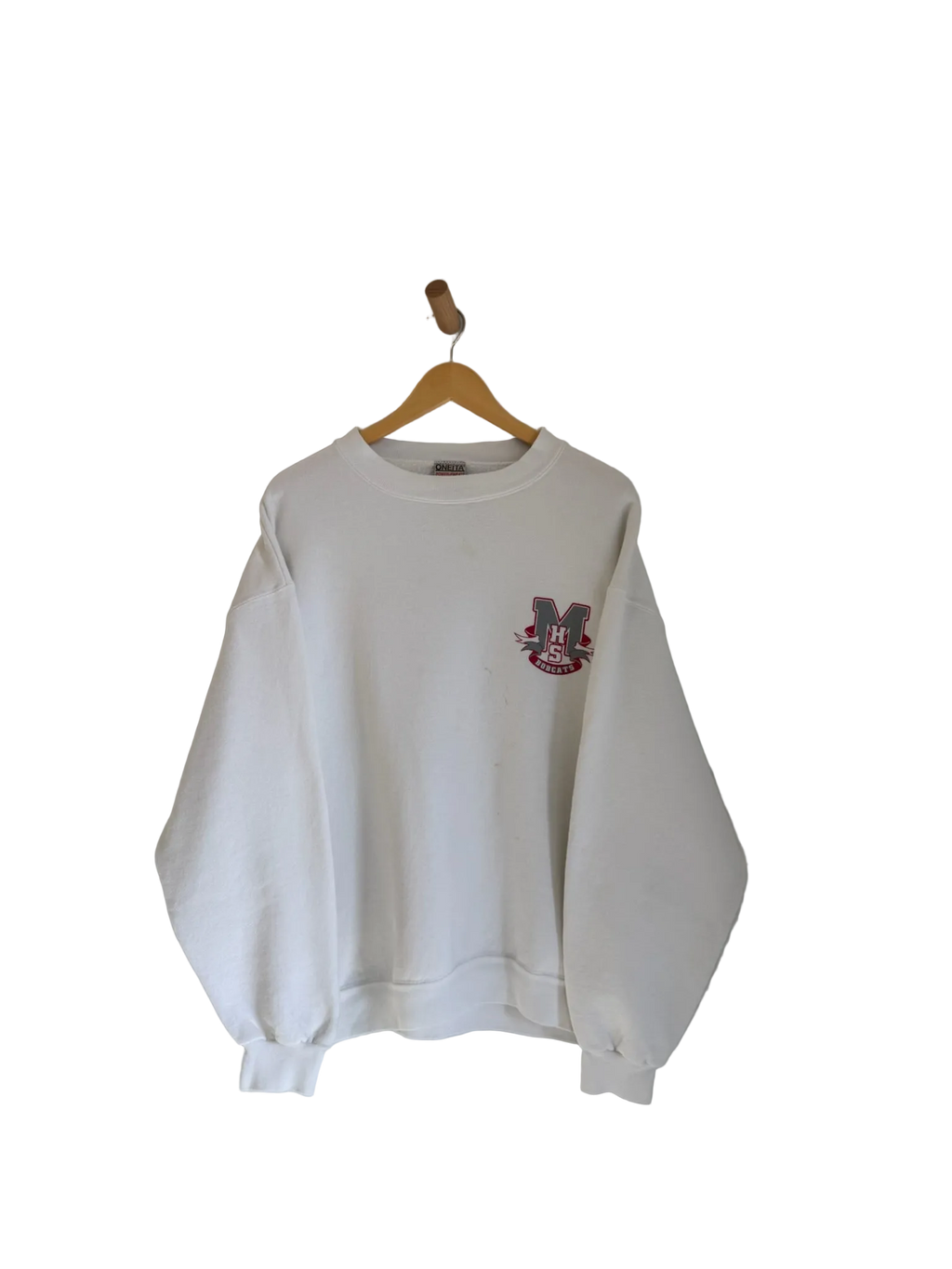 3A-101-CH White Madison Bobcats Crewneck