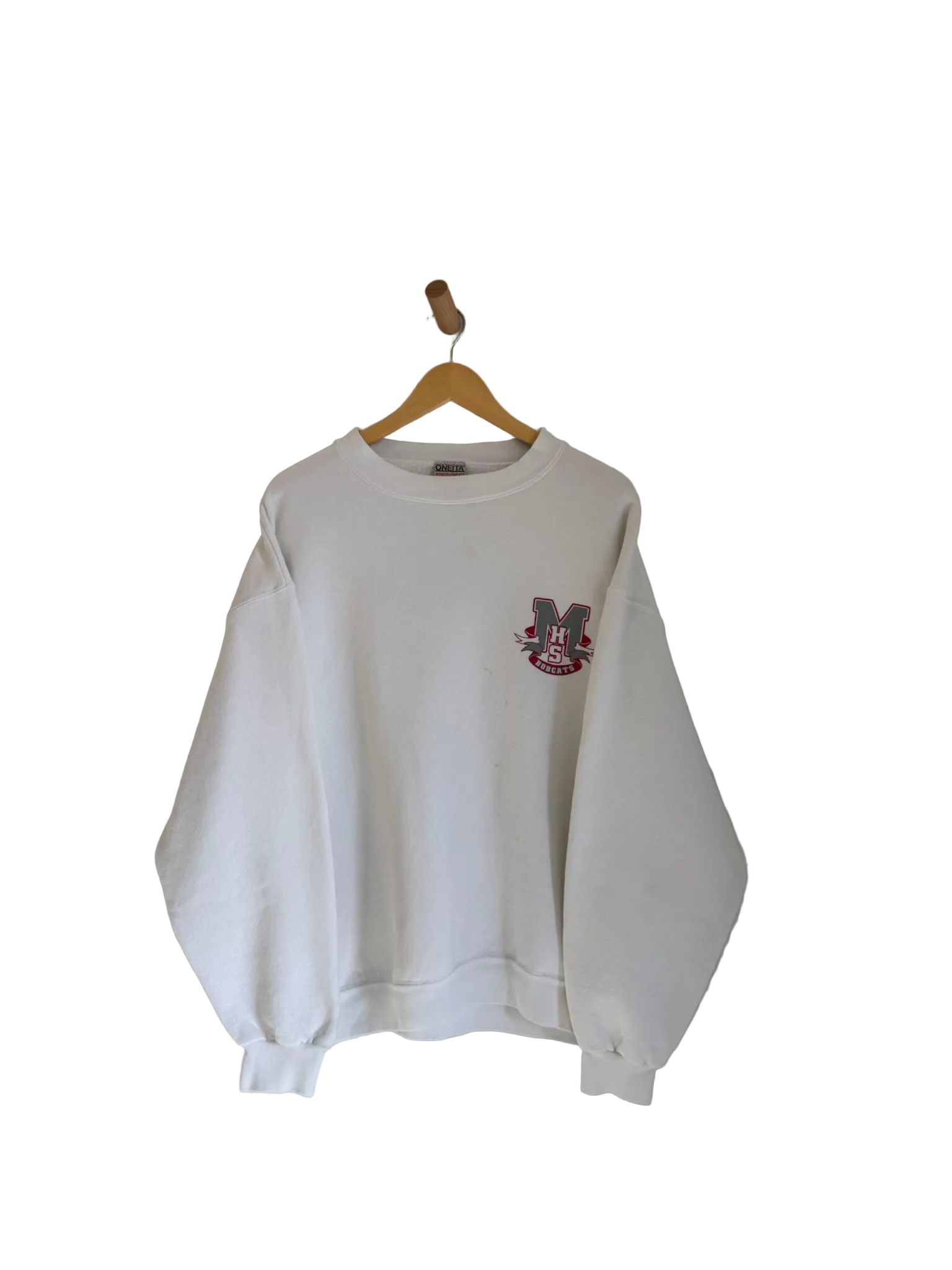 3A-101-CH White Madison Bobcats Crewneck