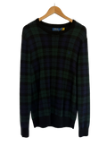 11-9-CH Black Plaid Long sleeve Knit Sweater