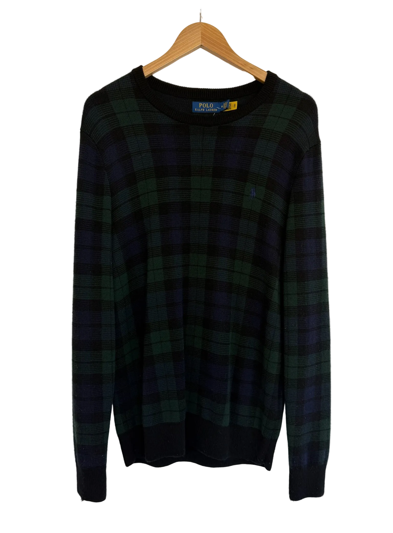 11-9-CH Black Plaid Long sleeve Knit Sweater