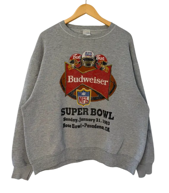 1A-88-CH Grey Budweiser NFL Crewneck
