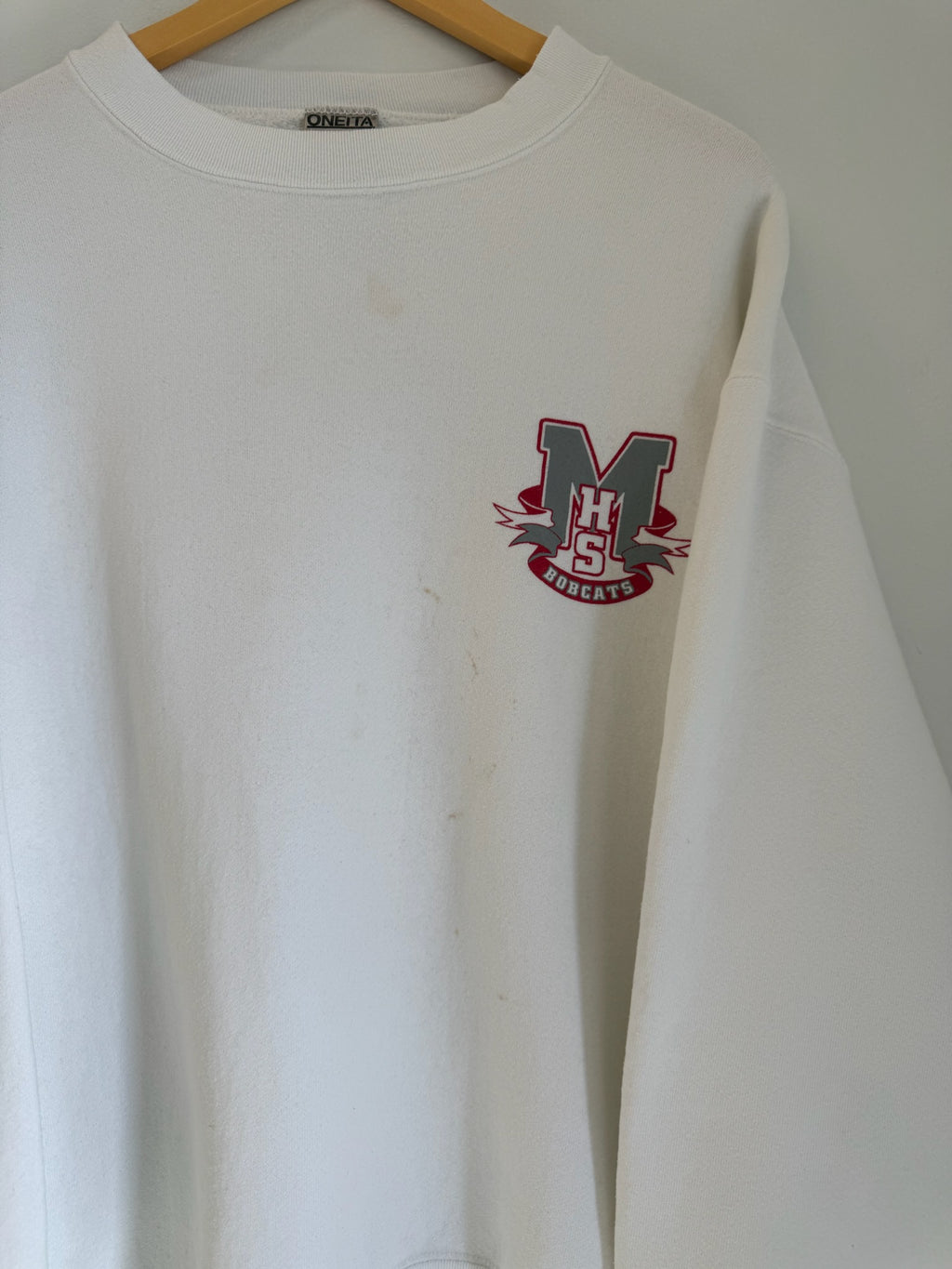 3A-101-CH White Madison Bobcats Crewneck