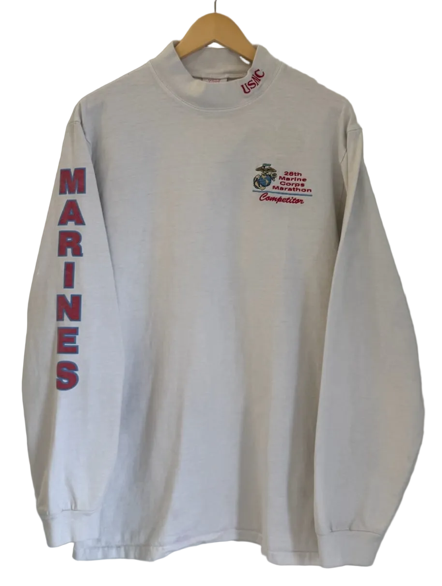 3A-89-CH White Maine Corps Mockneck Longsleeve