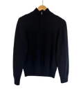 11-86-CH Navy Quarter Zip Knit Sweater