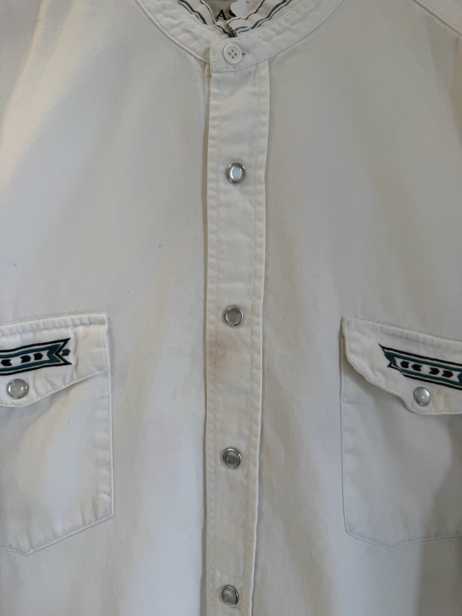 3A-99-CH White Patterned Button Up