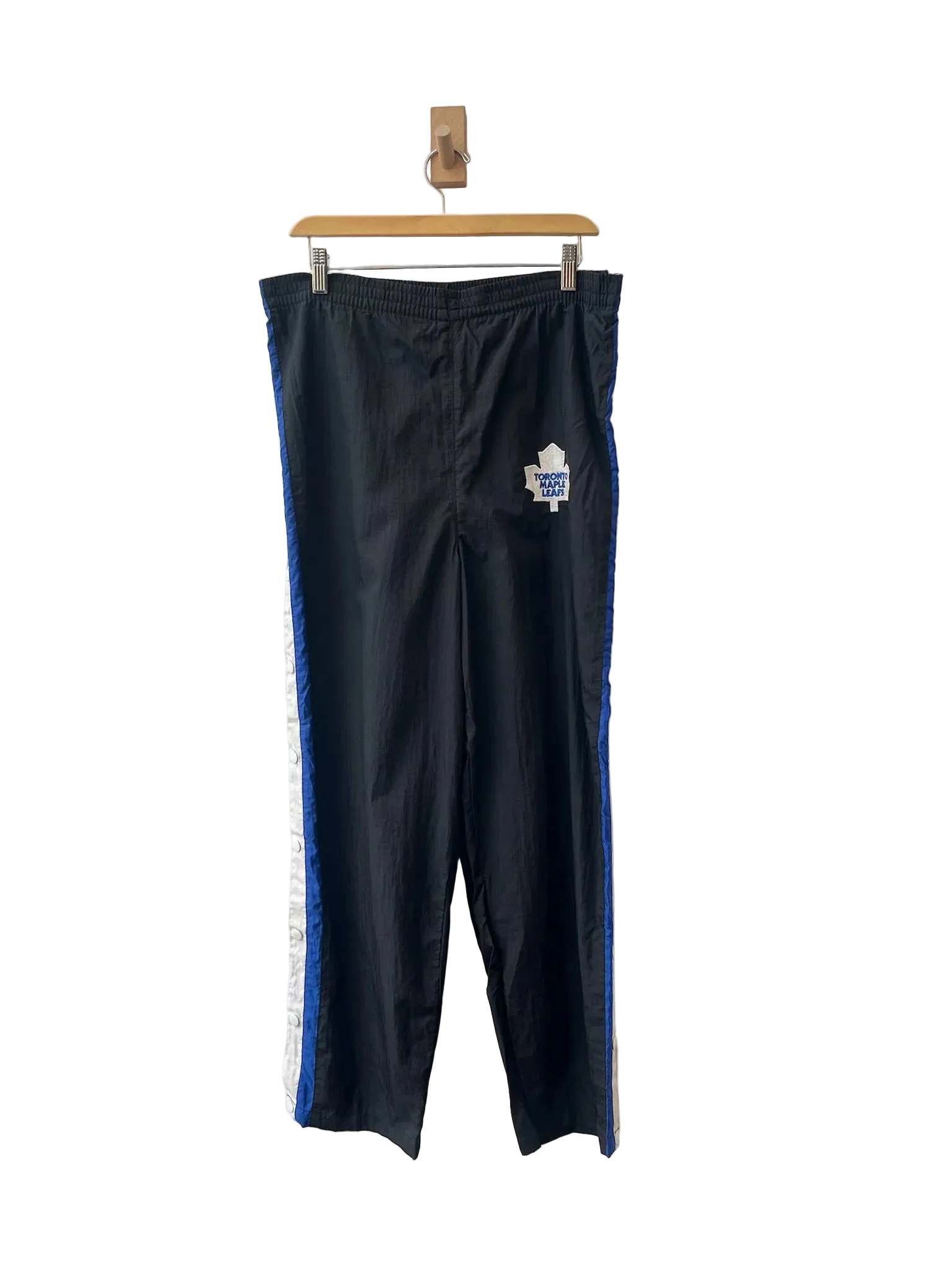 11-567-CH Black Mighty-Mac Toronto Maple Leafs Striped and Buttoned on Side Pants
