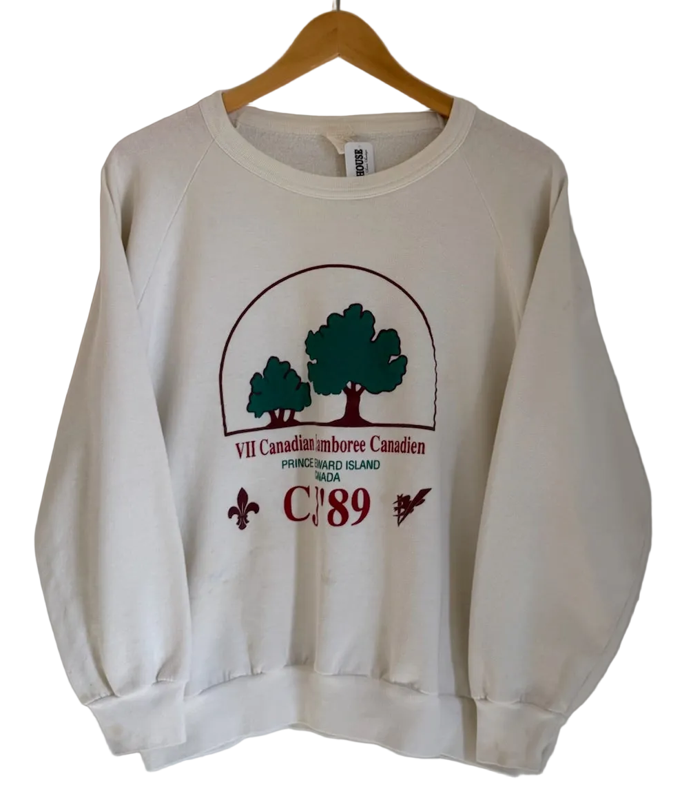 3A-103-CH White Canadian Jamboree Crewneck