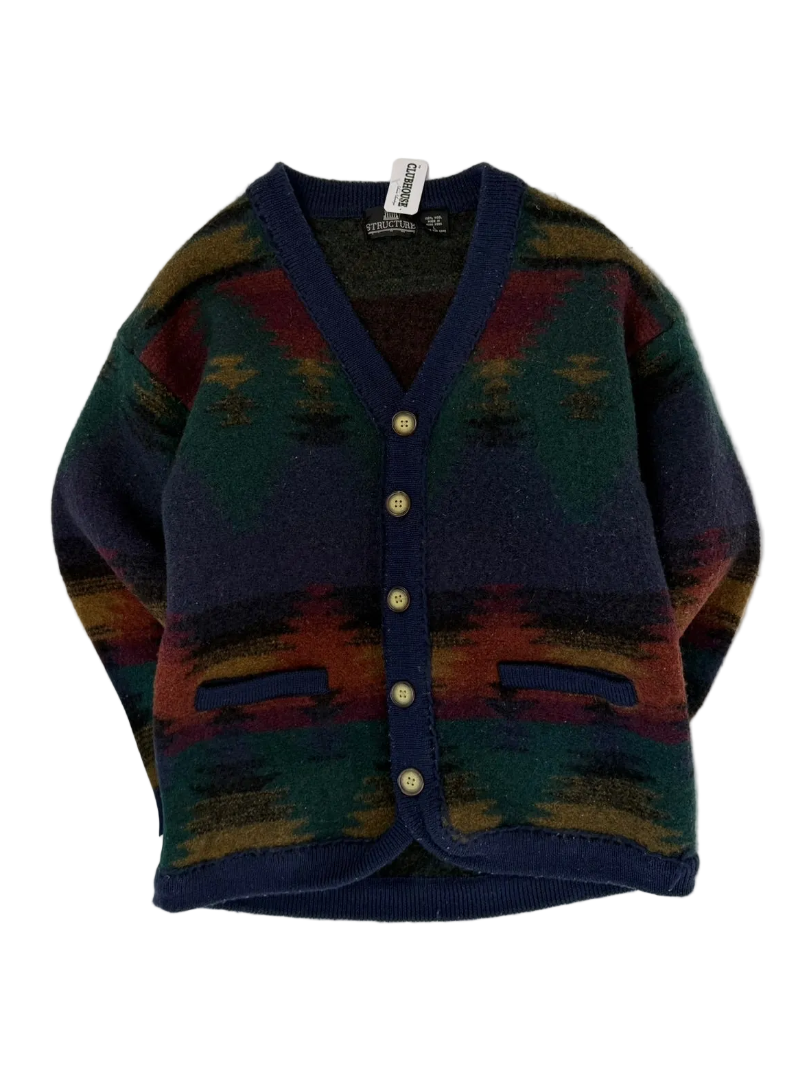 1A-105-CH Structure Colourful Cardigan