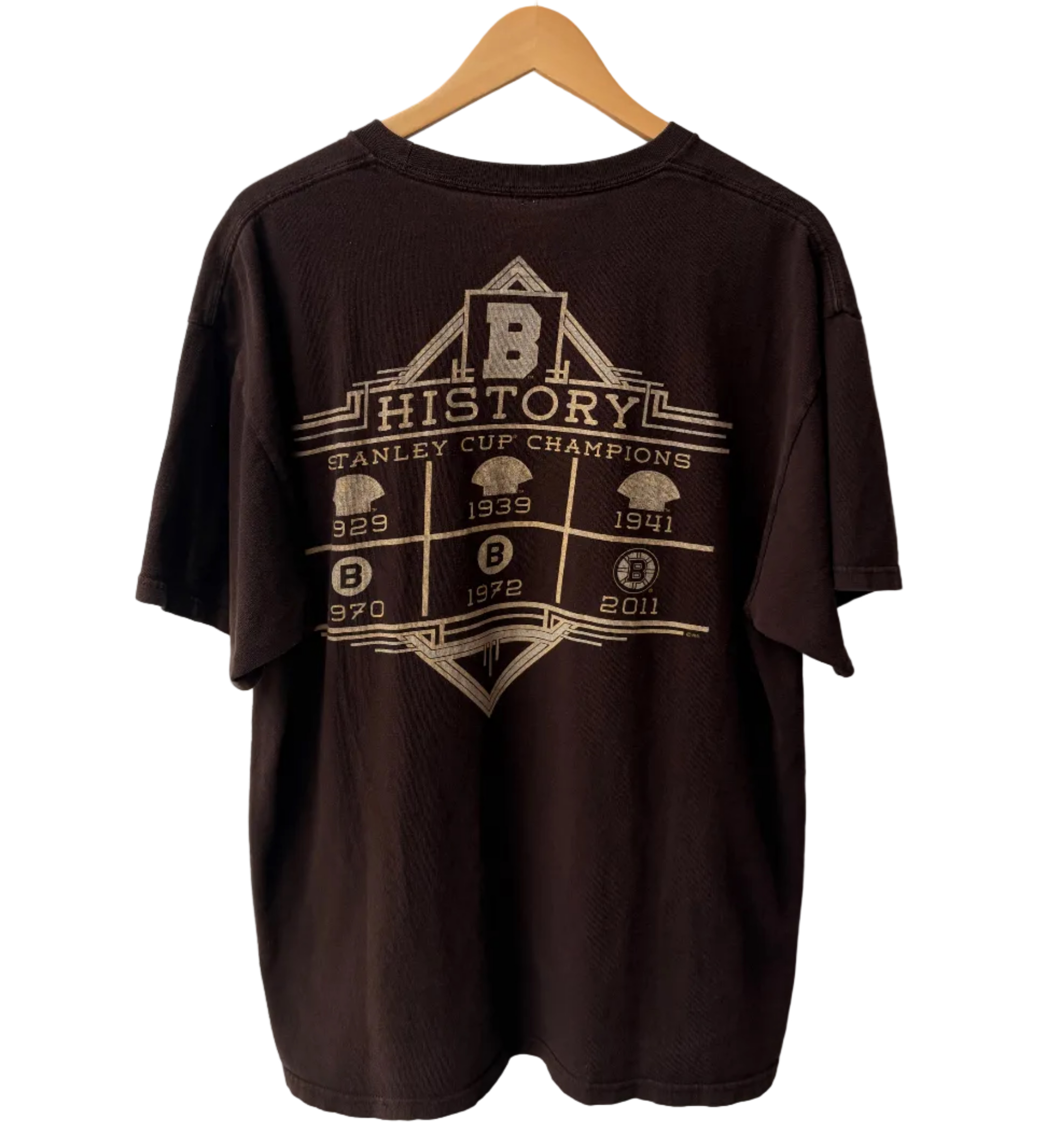 4A-173-CH Boston Bruins Brown Tee