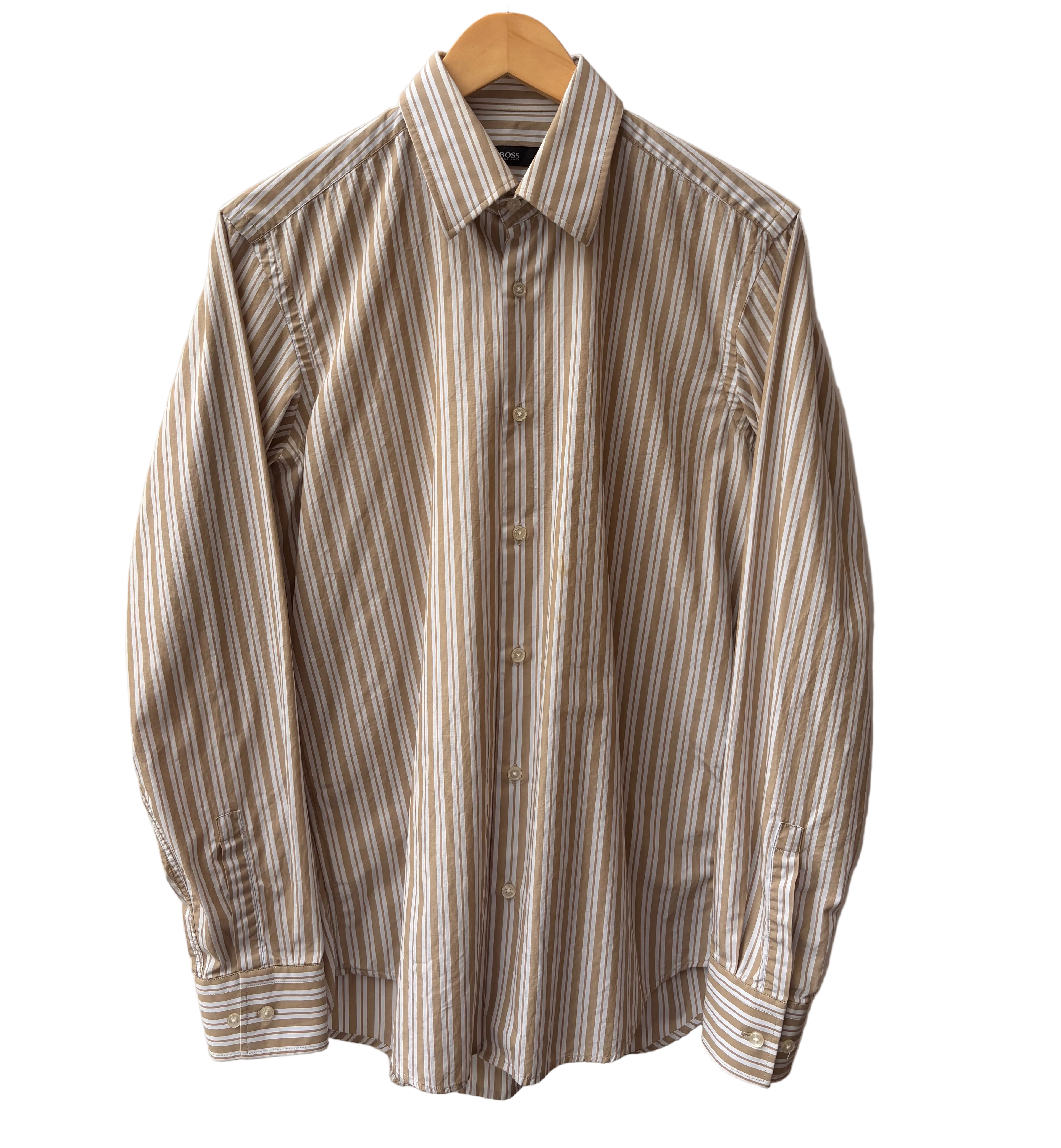 4A-159-CH Brown and White Button Up