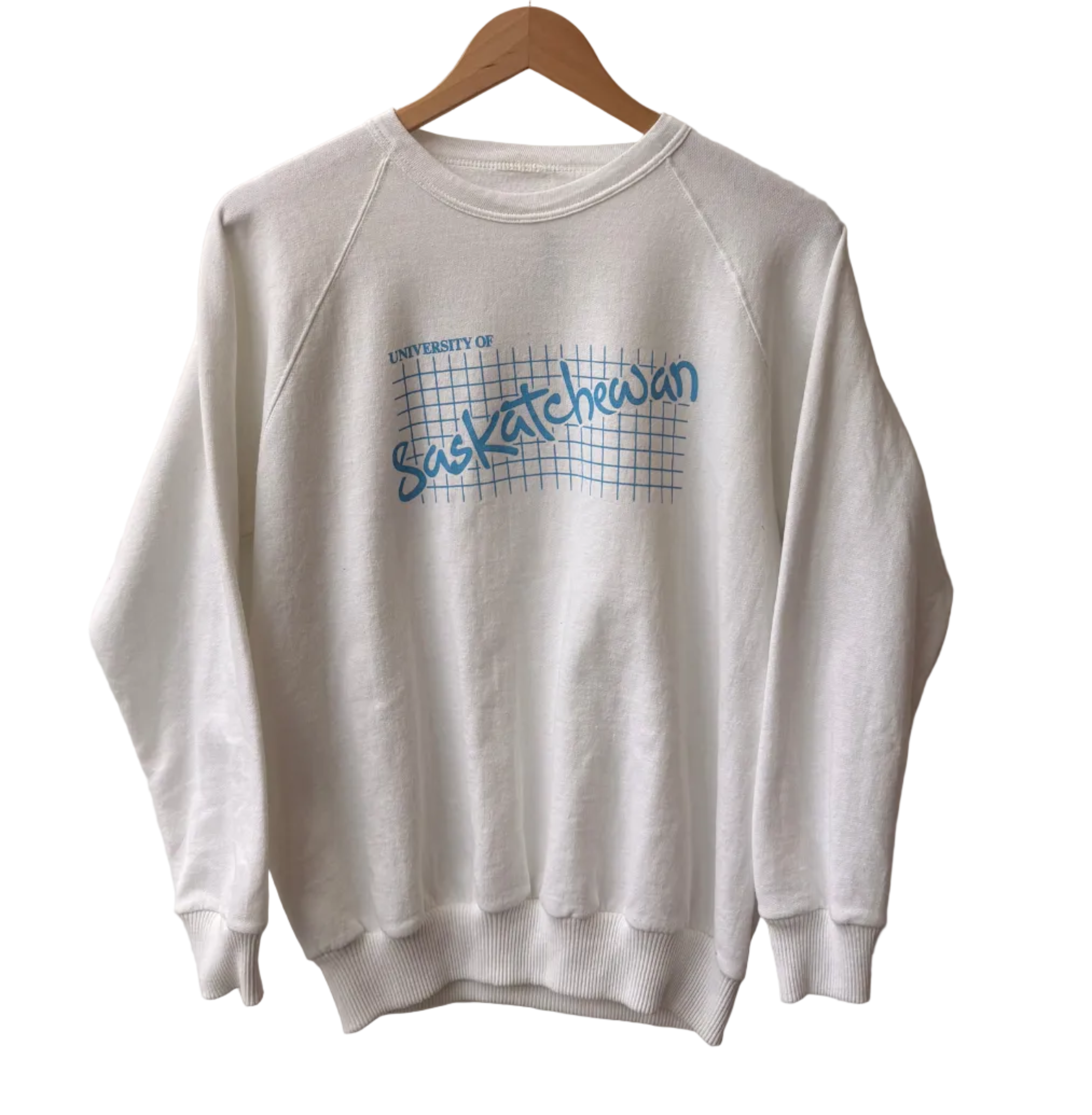 Vintage USask White/Blue Crew