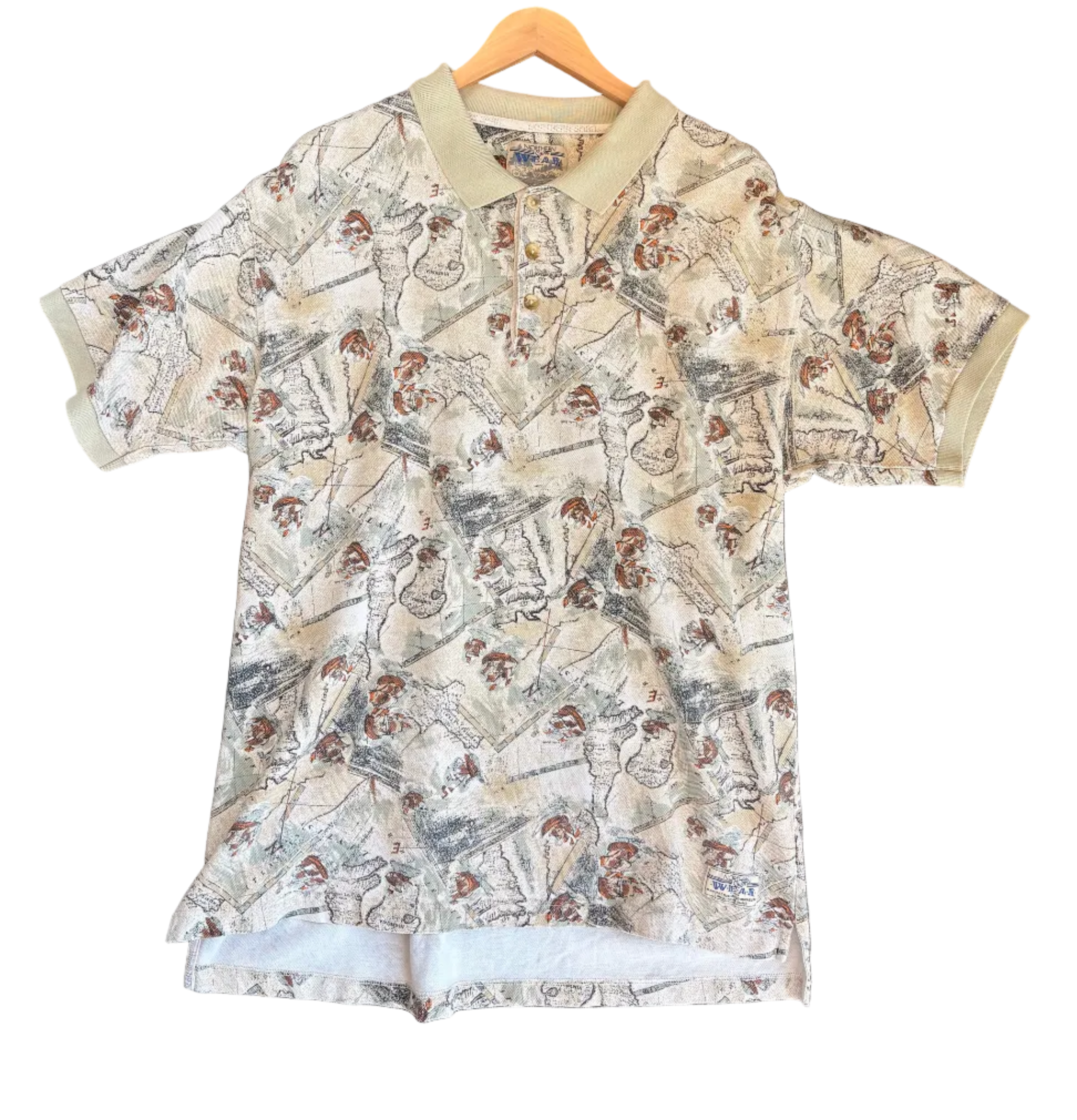 4A-166-CH Map Collard Shirt