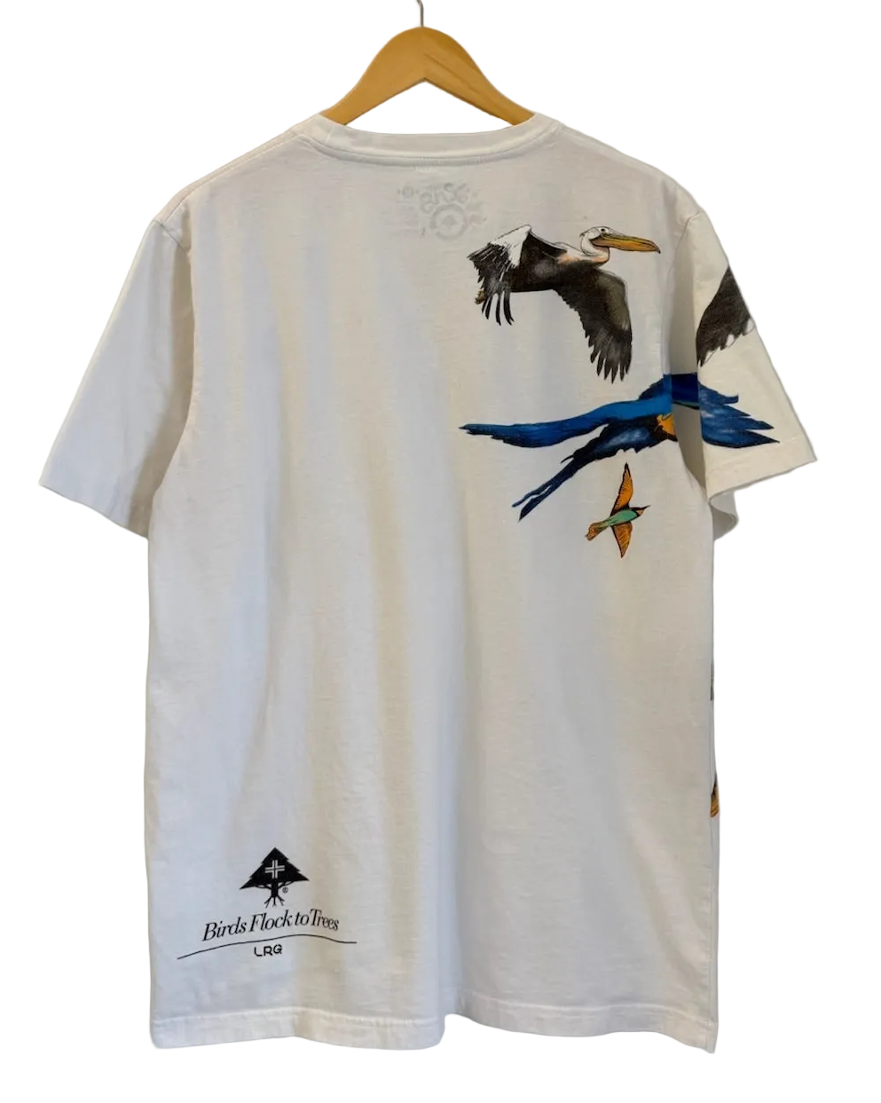 3A-46-CH White Birds Flock Tee