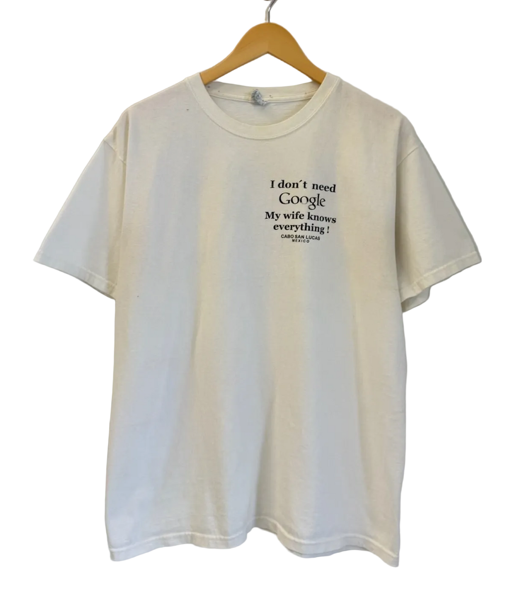 3A-51-CH White "I Don't Need Google" Tee