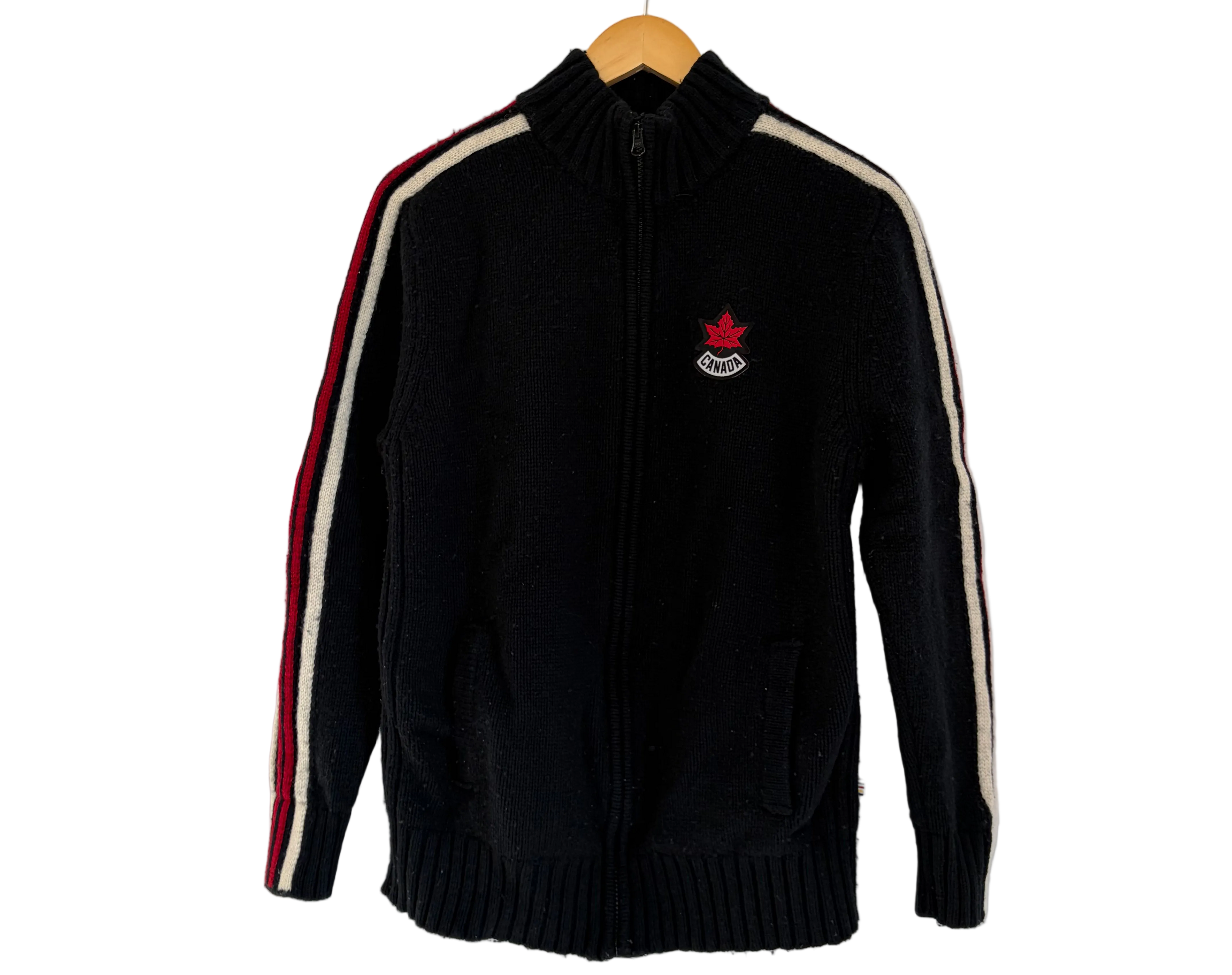 2A-9-CH Black Canada Knit Zip Up