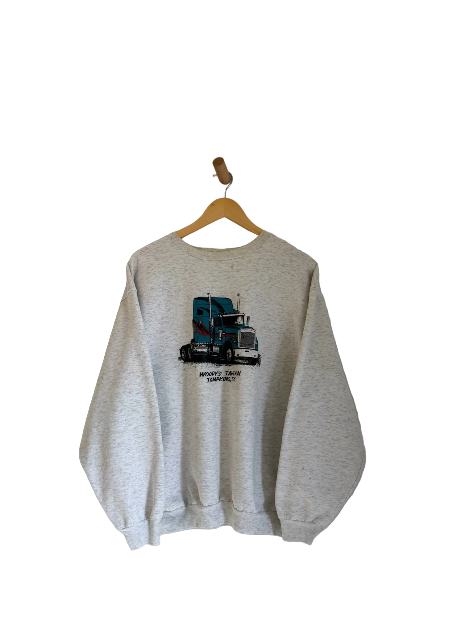 3A-107-CH Grey Woody's Tavern Crewneck