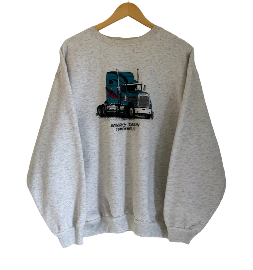 3A-107-CH Grey Woody's Tavern Crewneck