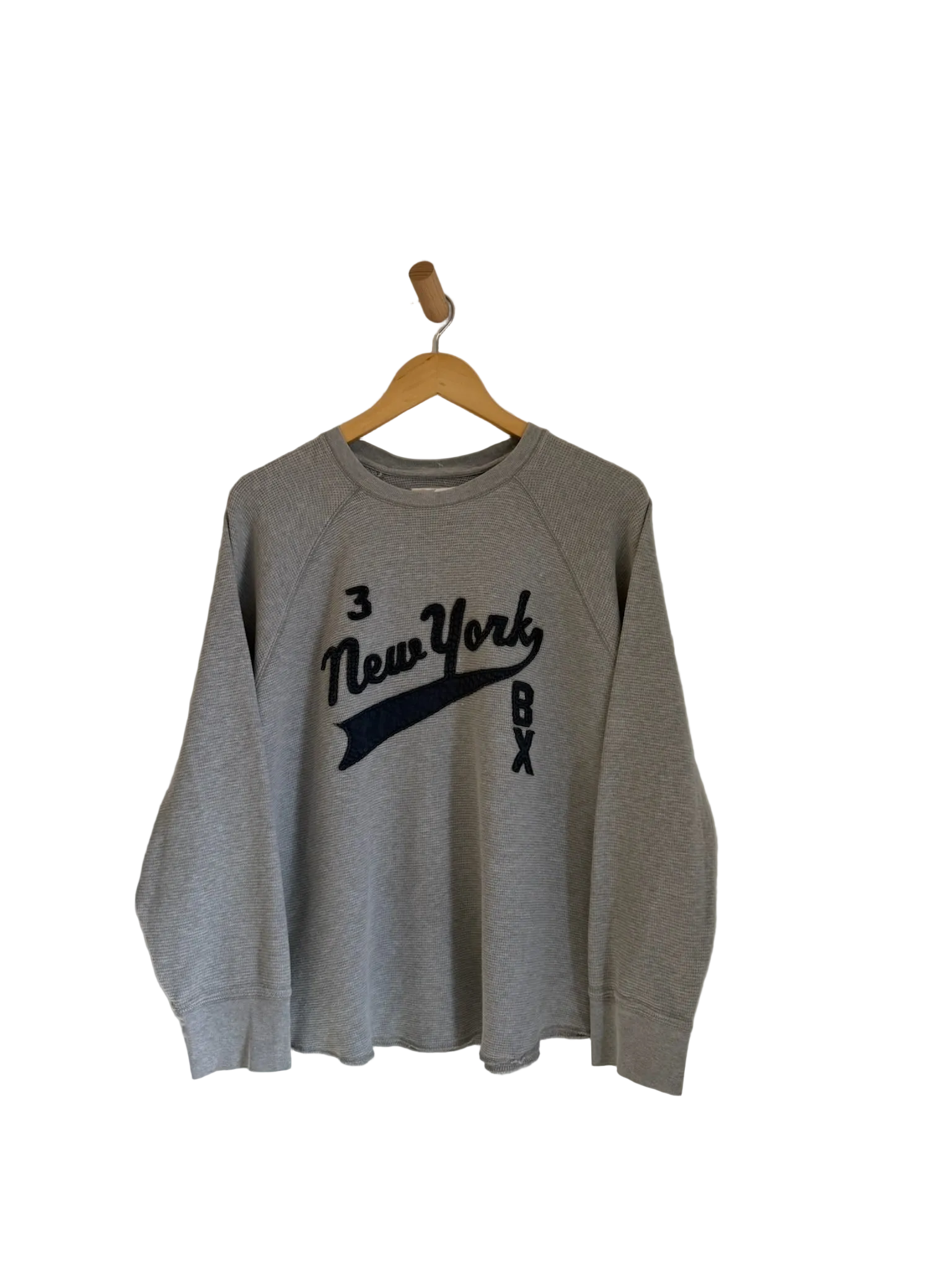 3A-110-CH Grey New York Textured Crewneck