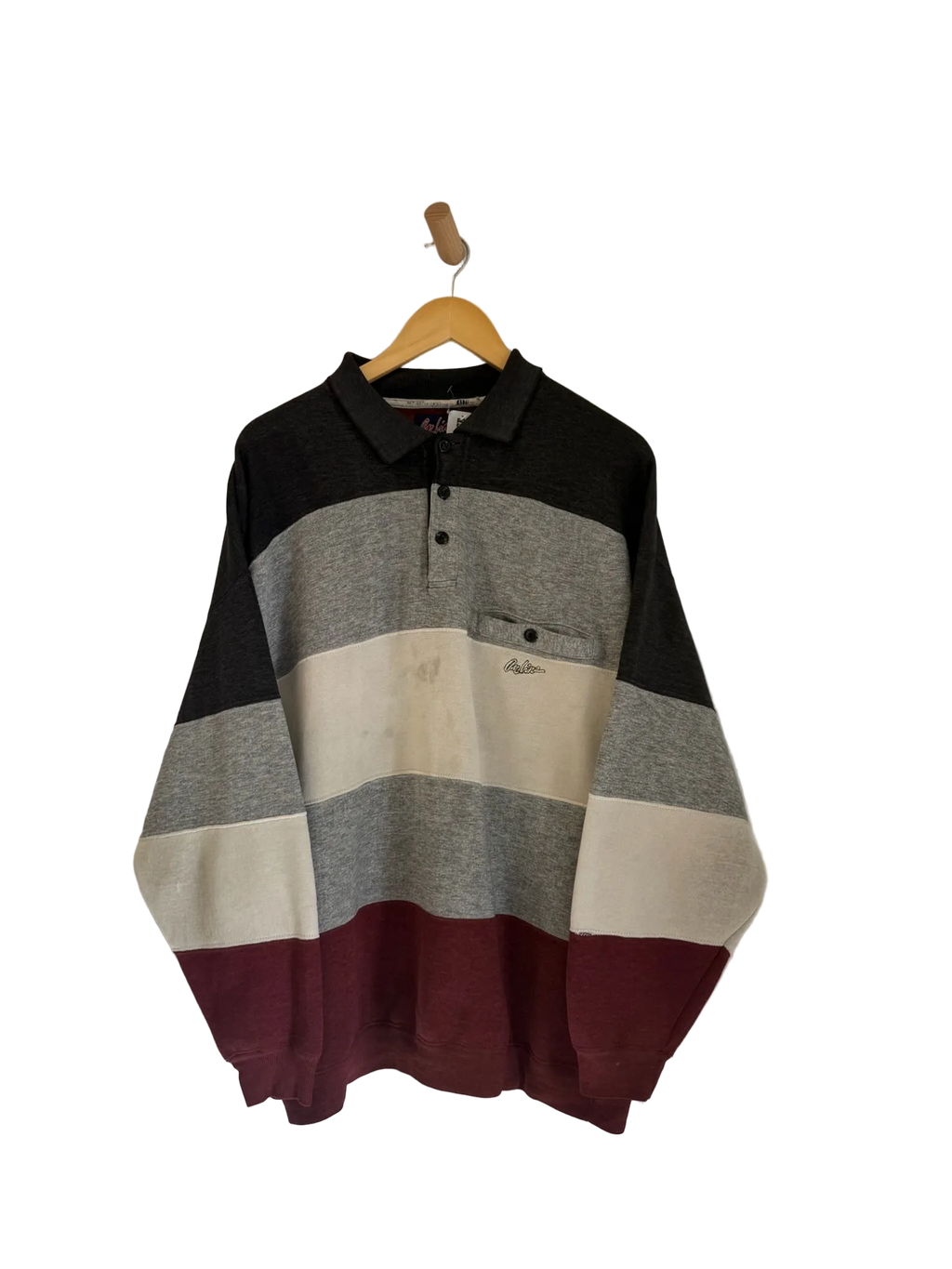3A-118-CH Grey Striped Button Up Sweater