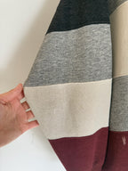 3A-118-CH Grey Striped Button Up Sweater