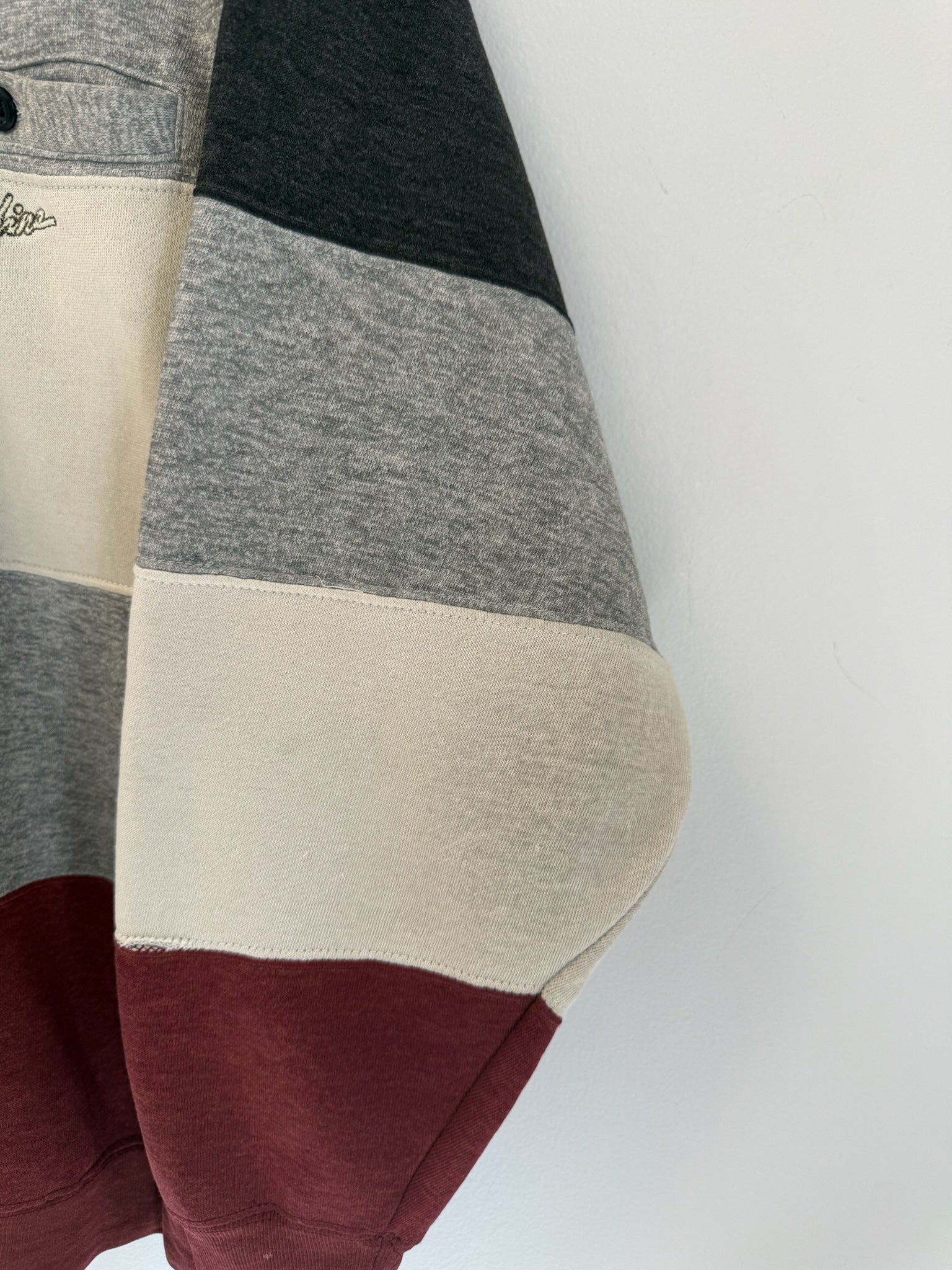 3A-118-CH Grey Striped Button Up Sweater