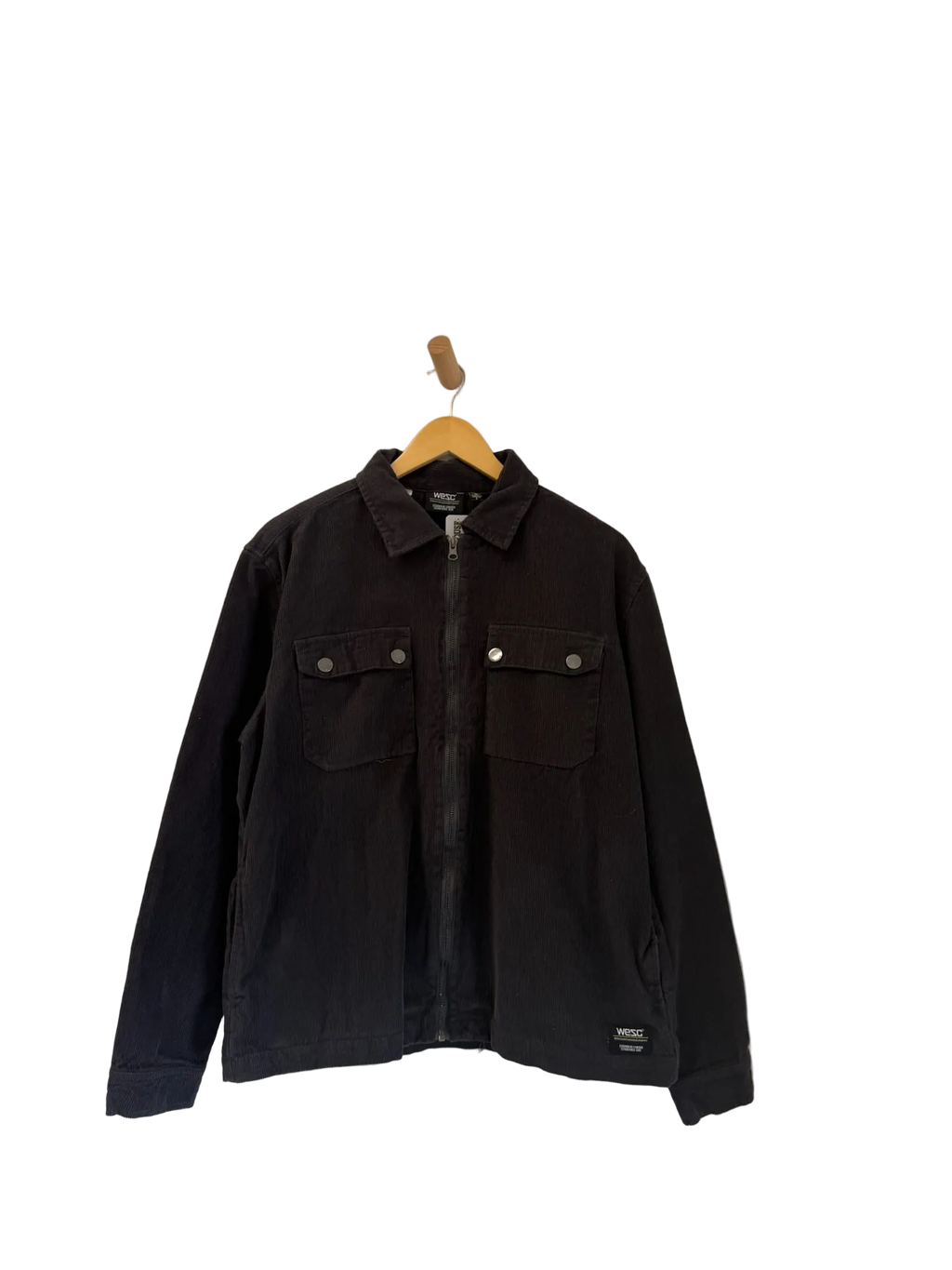 3A-126-CH Black Corduroy Zip Up Jacket