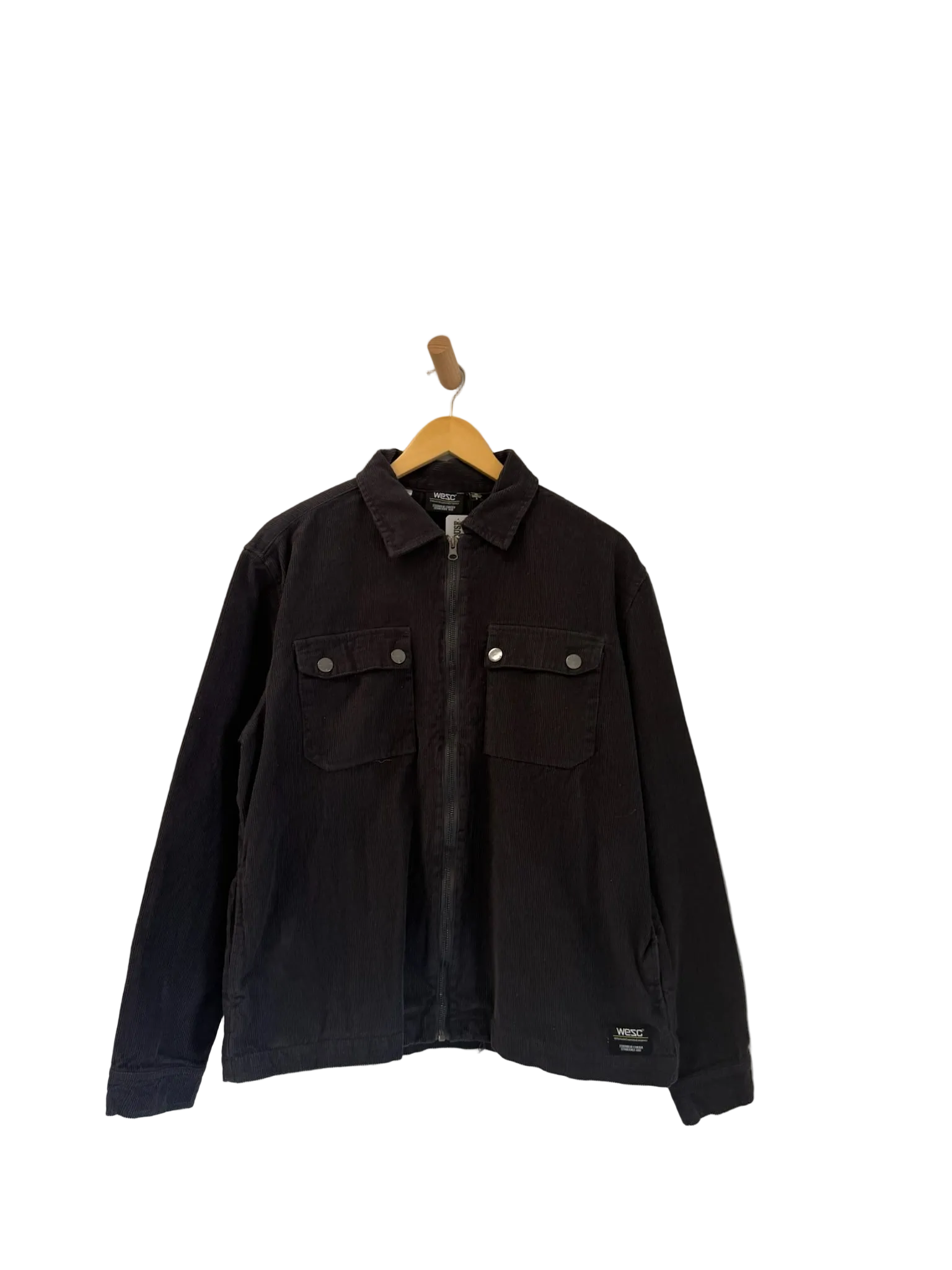 3A-126-CH Black Corduroy Zip Up Jacket