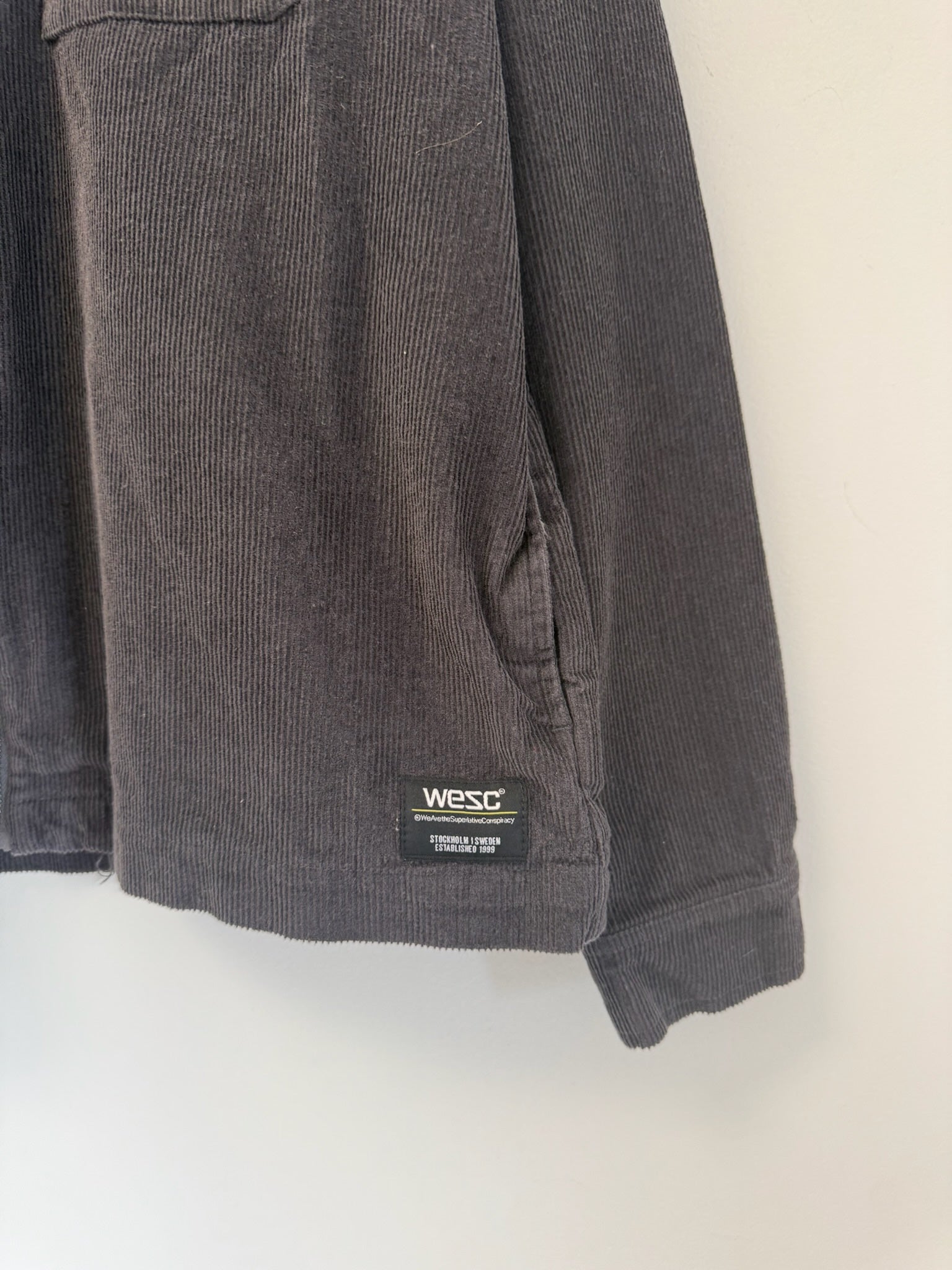 3A-126-CH Black Corduroy Zip Up Jacket