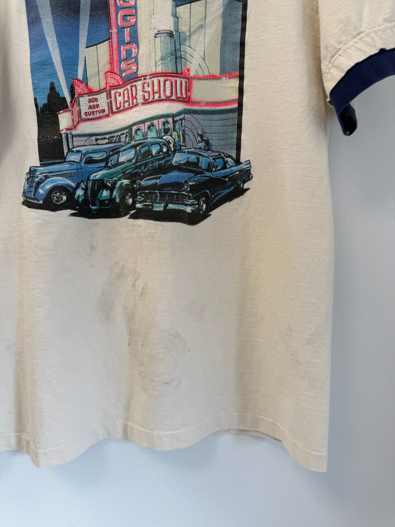 3A-127-CH Cream Draggins Car Show Tee