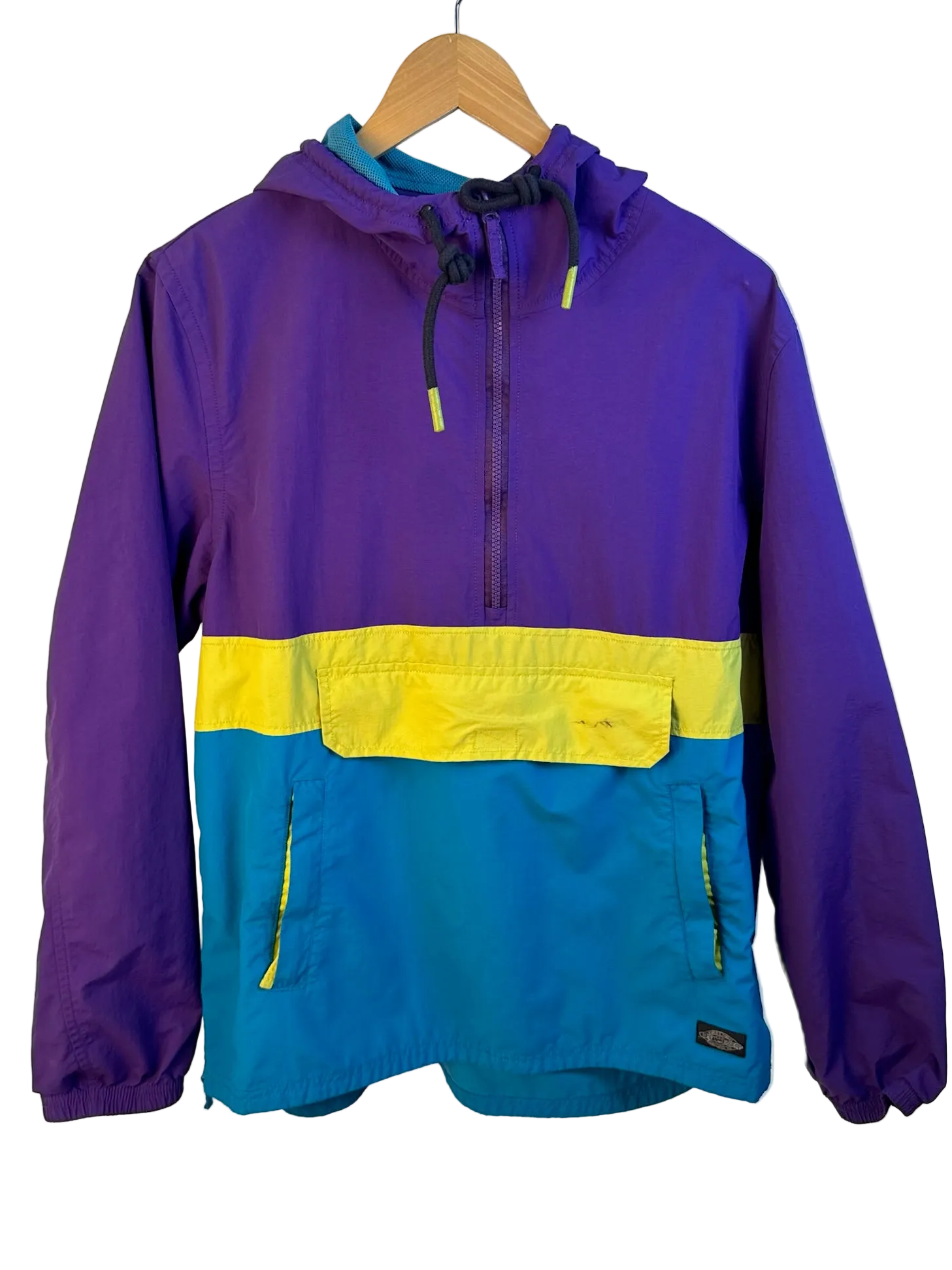 11-82-CH Blue, Purple and Yellow Half Zip Windbreaker