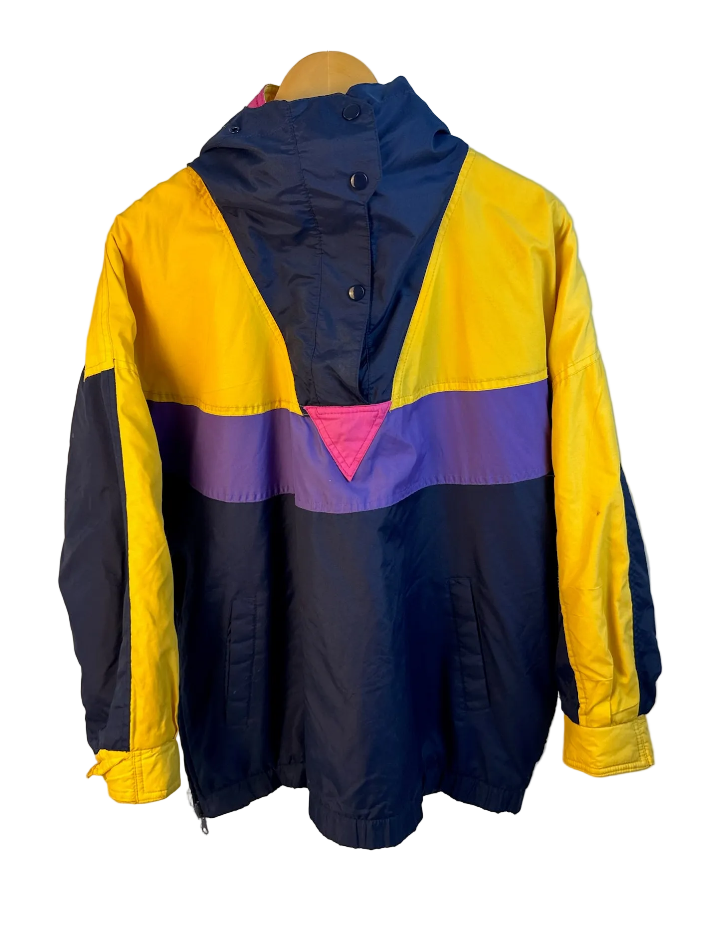 11-633-CH Retro Colour Block Reversible Fleece Windbreaker