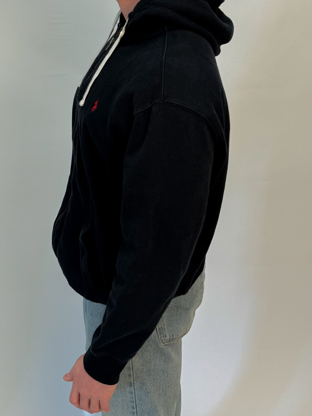 1A-136-CH Navy Polo Zip Up Sweater