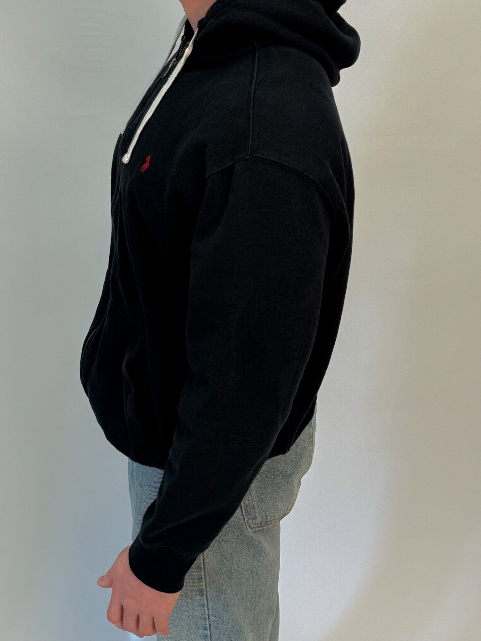 1A-136-CH Navy Polo Zip Up Sweater