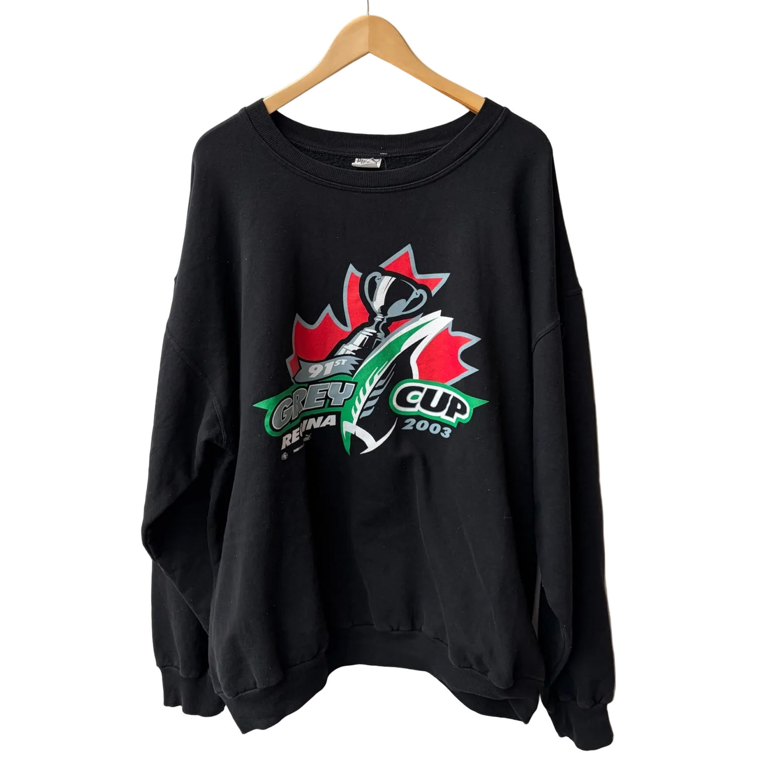 11-785-CH Black 91st Grey Cup Graphic Crewneck