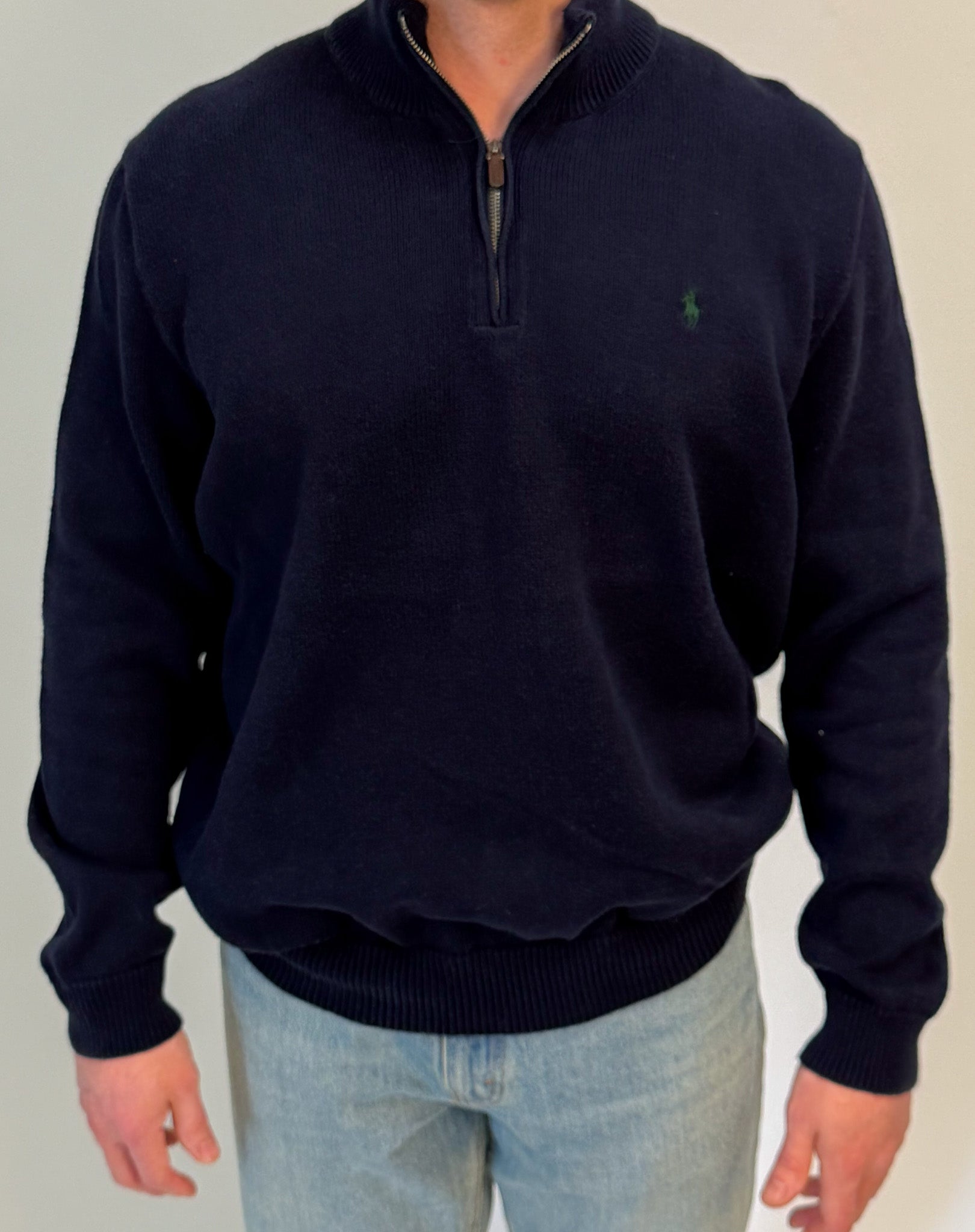 1A-107-CH Navy Polo Quarter Zip