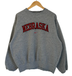 1A-90-CH Grey Nike Nebraska Crewneck