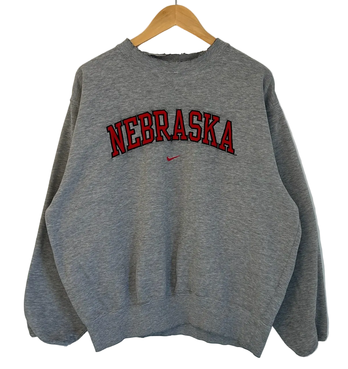 1A-90-CH Grey Nike Nebraska Crewneck