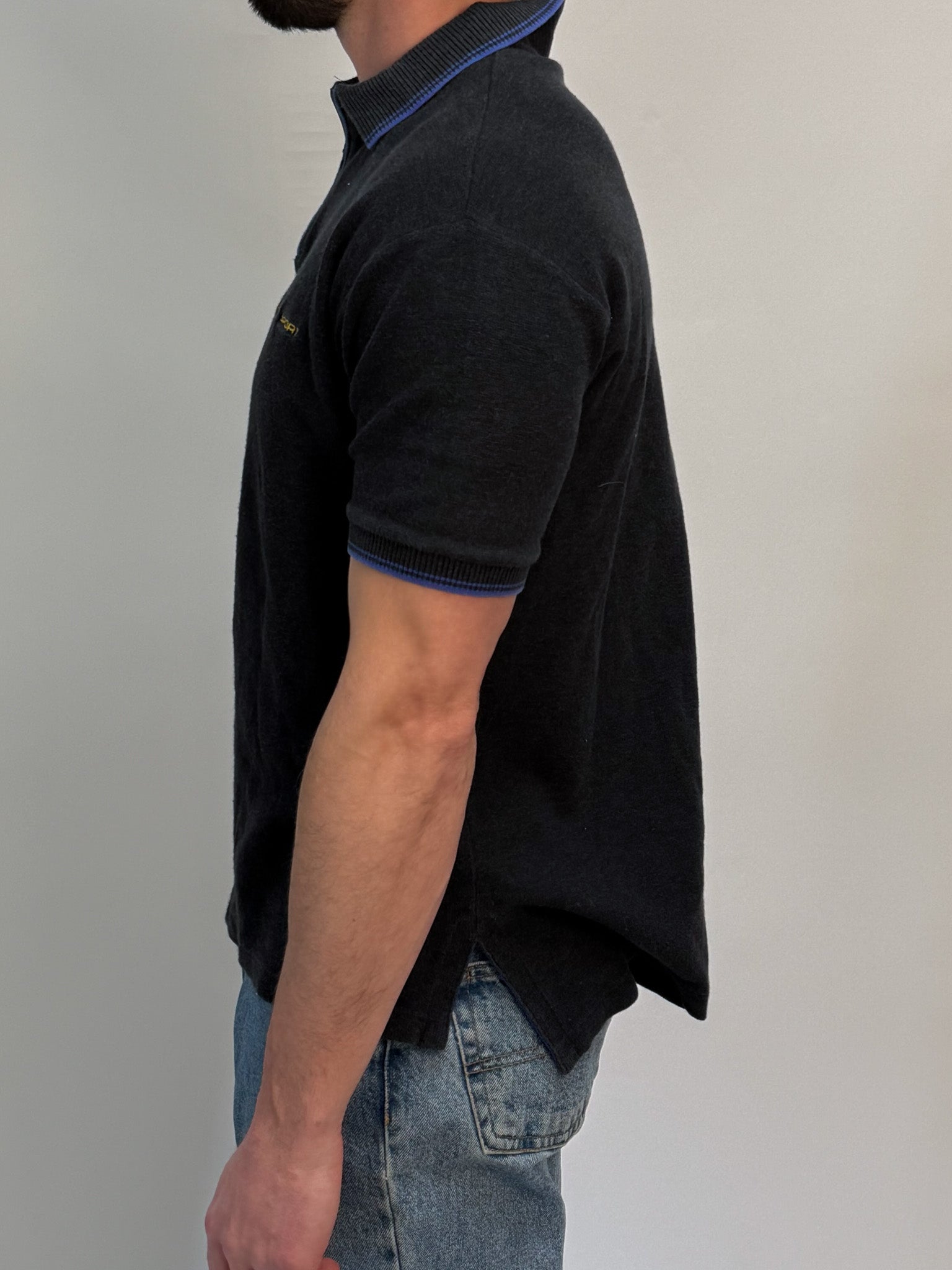 1A-133-CH Navy Quarter Zip Polo Sport T shirt